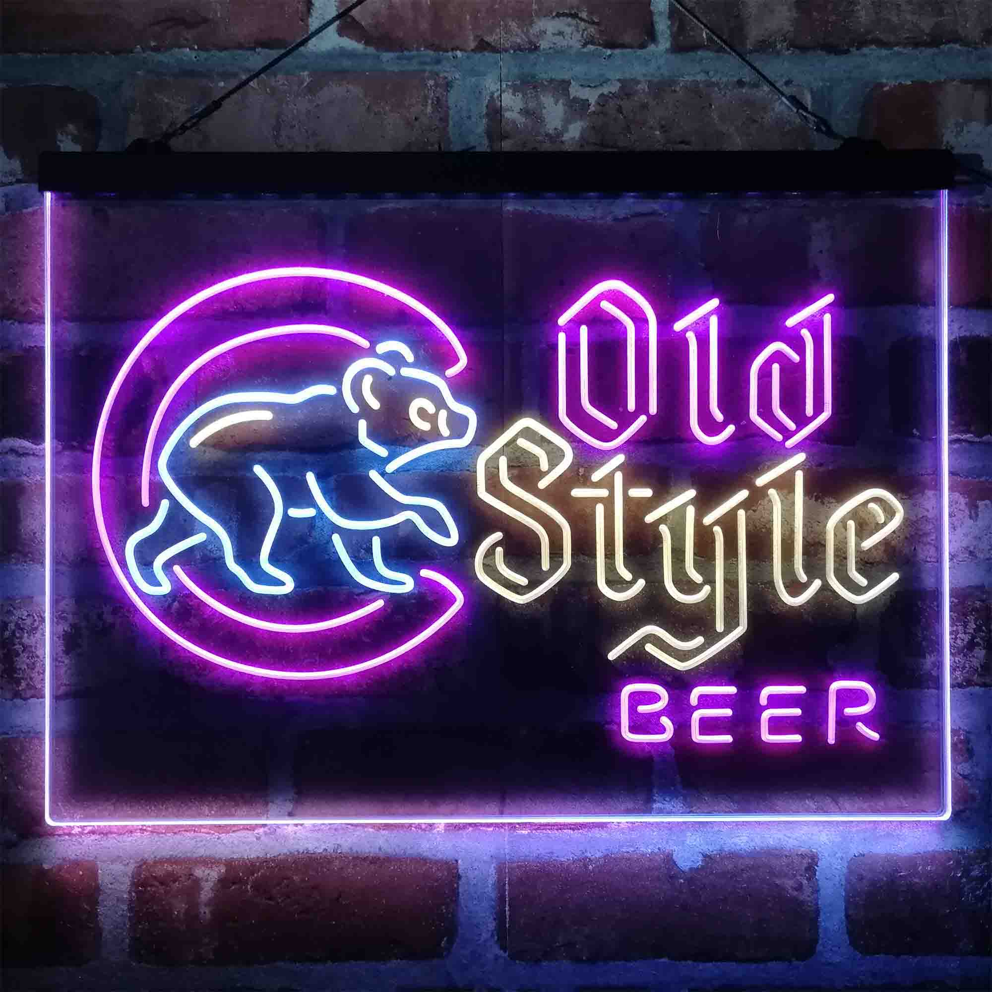 Chicago Cubs Old Style Beer Lodge Neon LED Sign