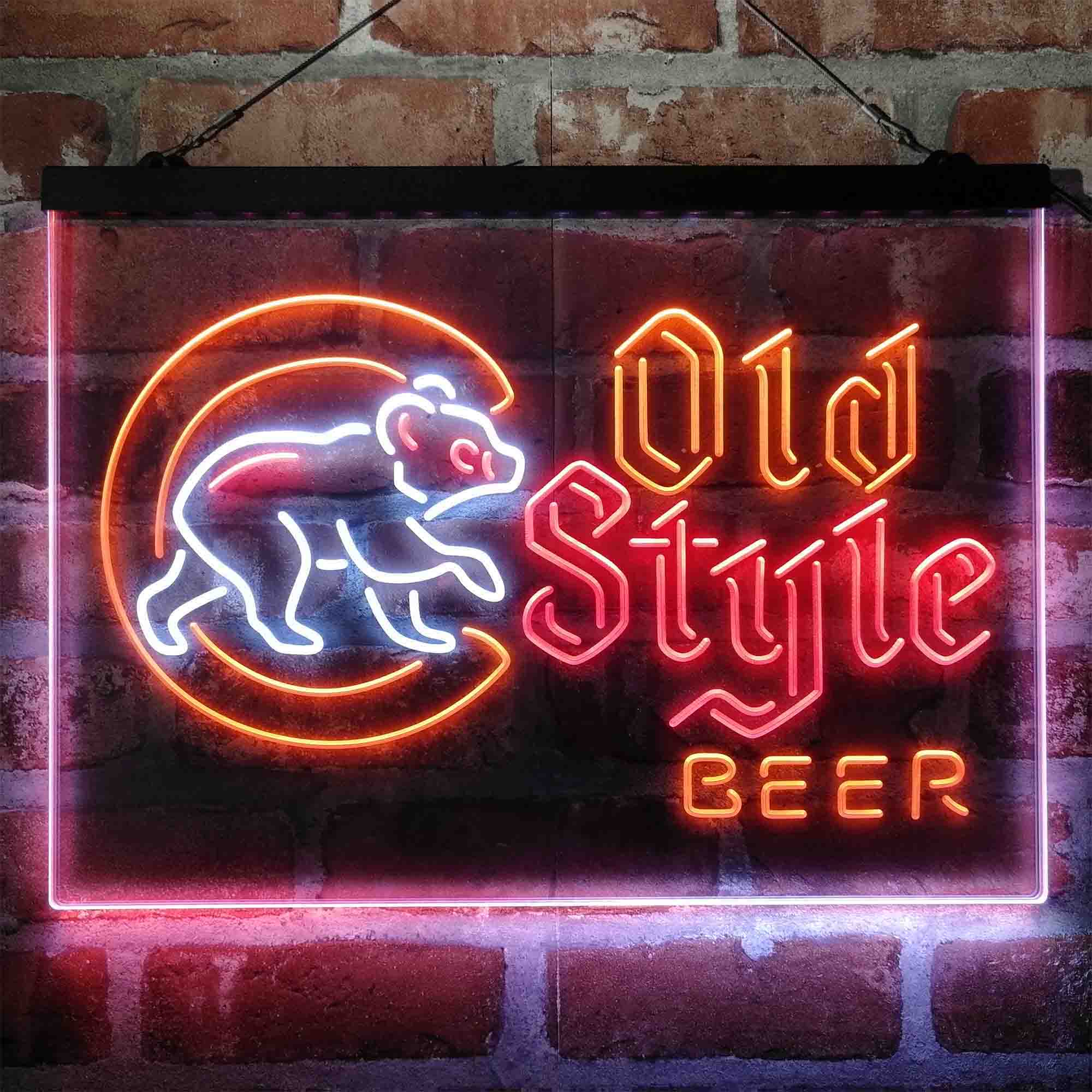 Chicago Cubs Old Style Beer Lodge Neon LED Sign