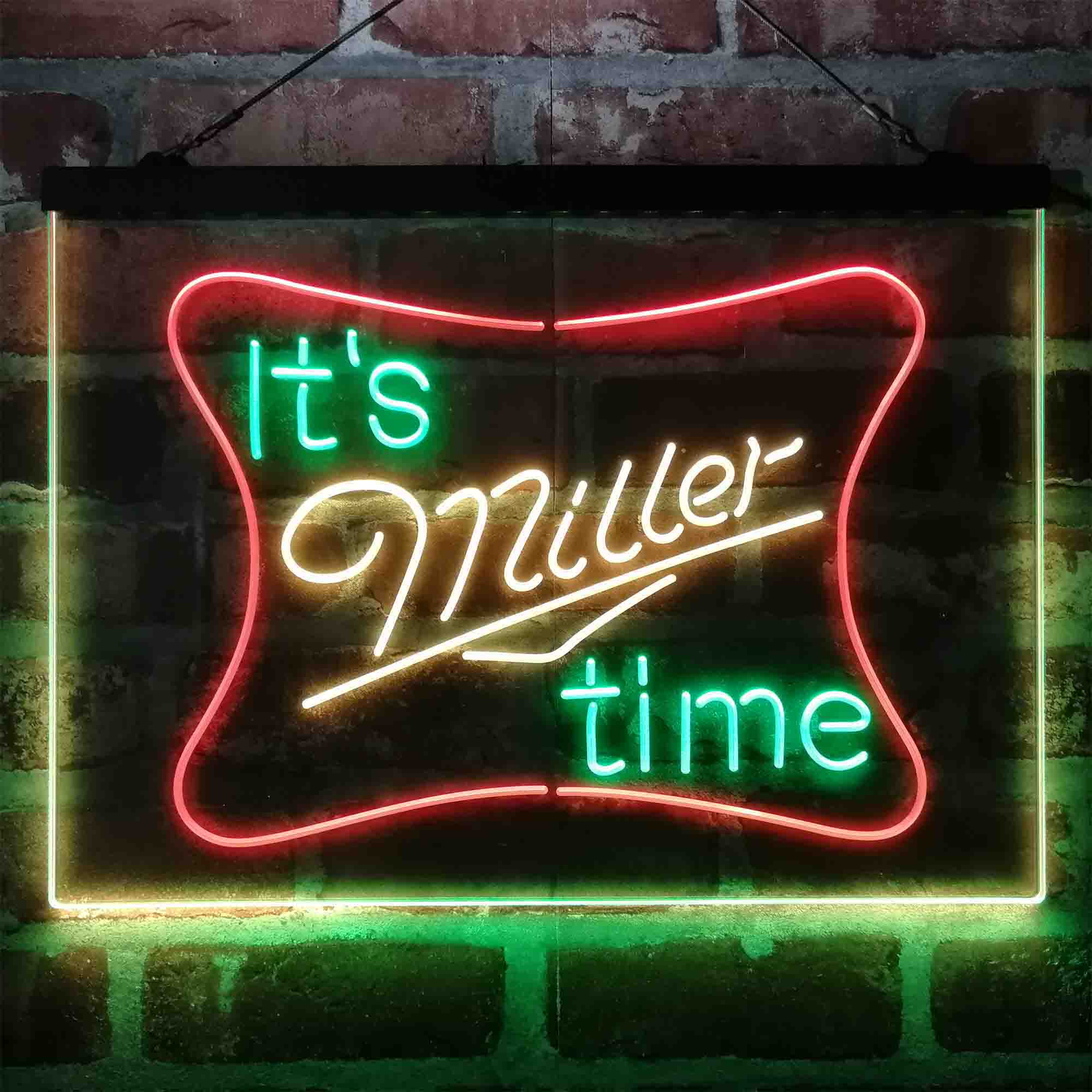 It's Miller Time Neon 3-Color LED Sign