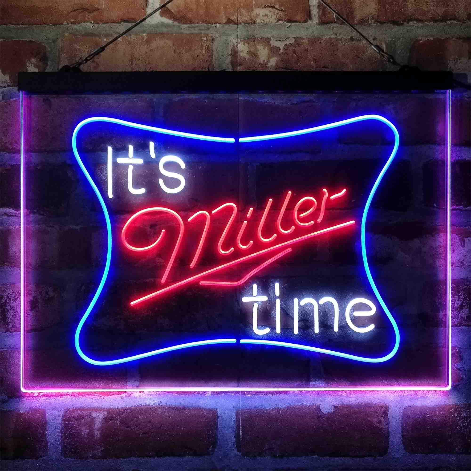 It's Miller Time Neon 3-Color LED Sign