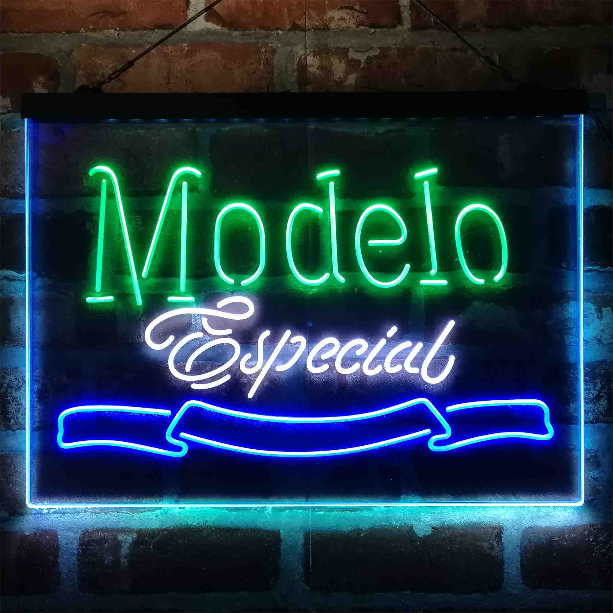 Modelo Especial Beer Bar Neon 3-Color LED Sign