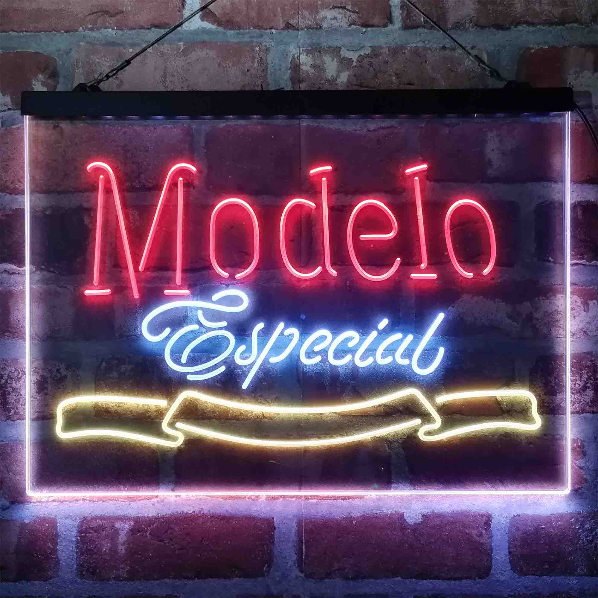 Modelo Especial Beer Bar Neon 3-Color LED Sign