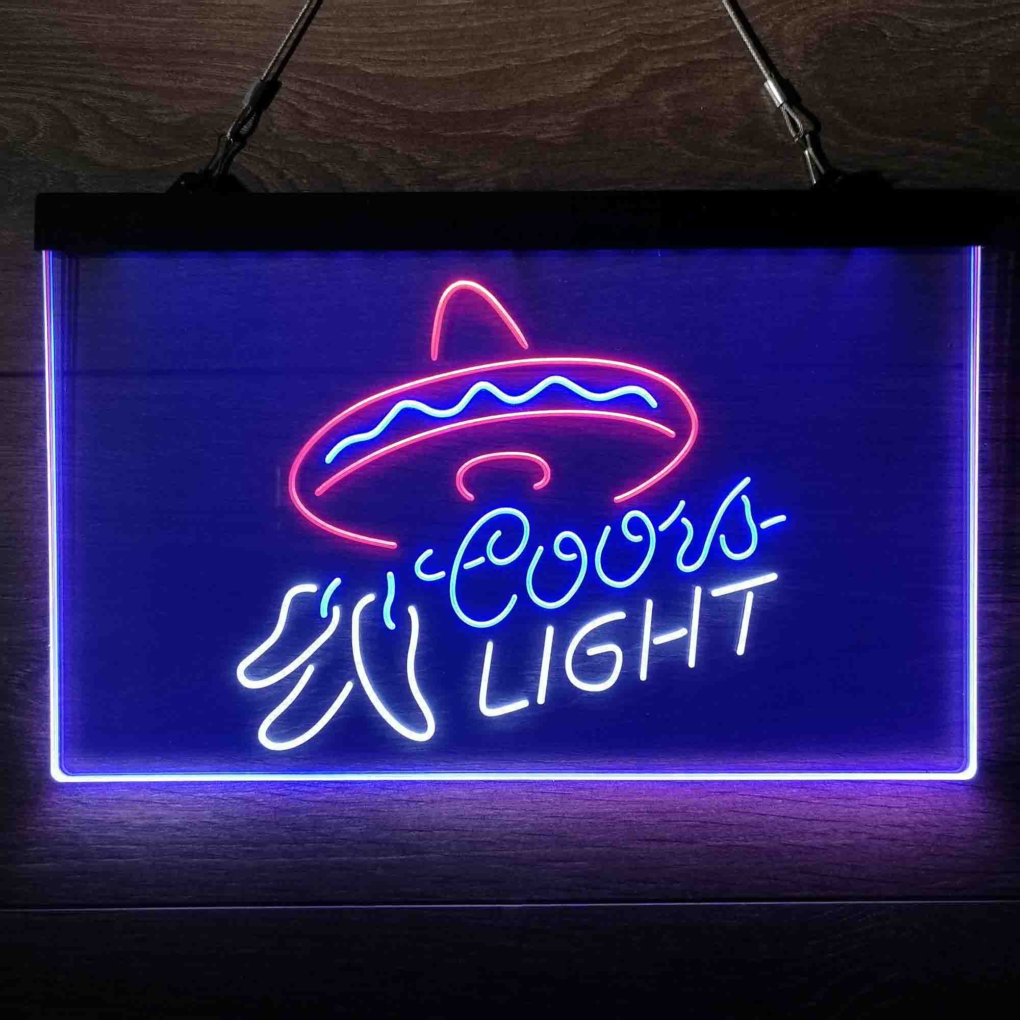 Coors Light Mexican Hat Neon 3-Color LED Sign
