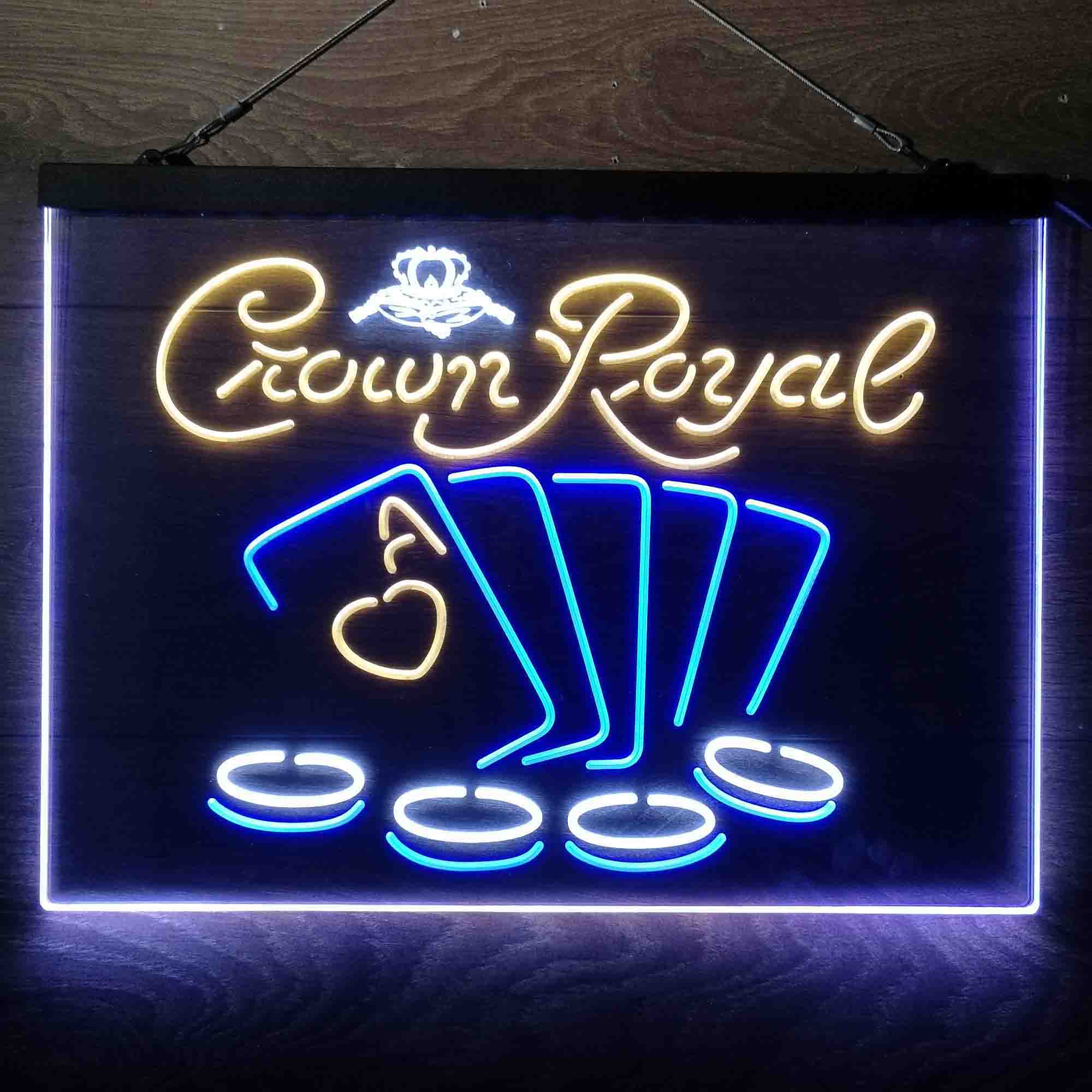 Crown Royal Casino Poker Neon 3-Color LED Sign Neon 3-Color LED Sign