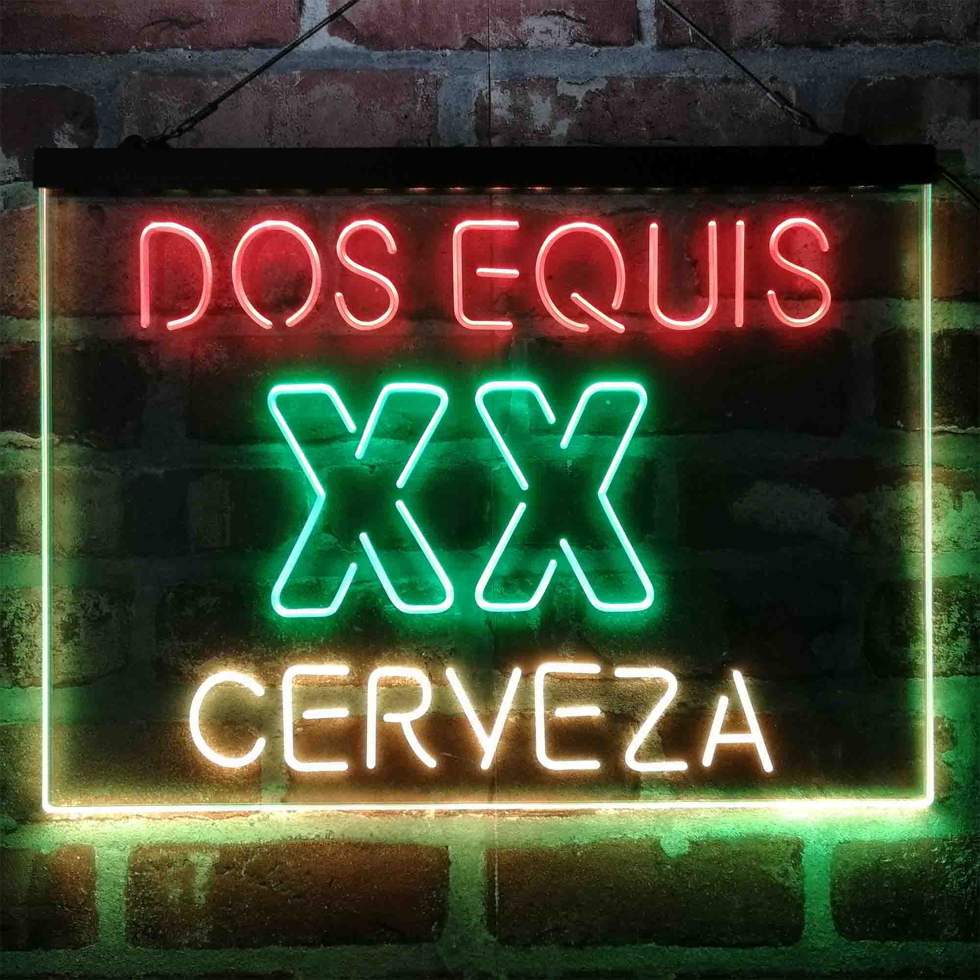 Dos Equis XX Cerveza  Neon 3-Color LED Sign