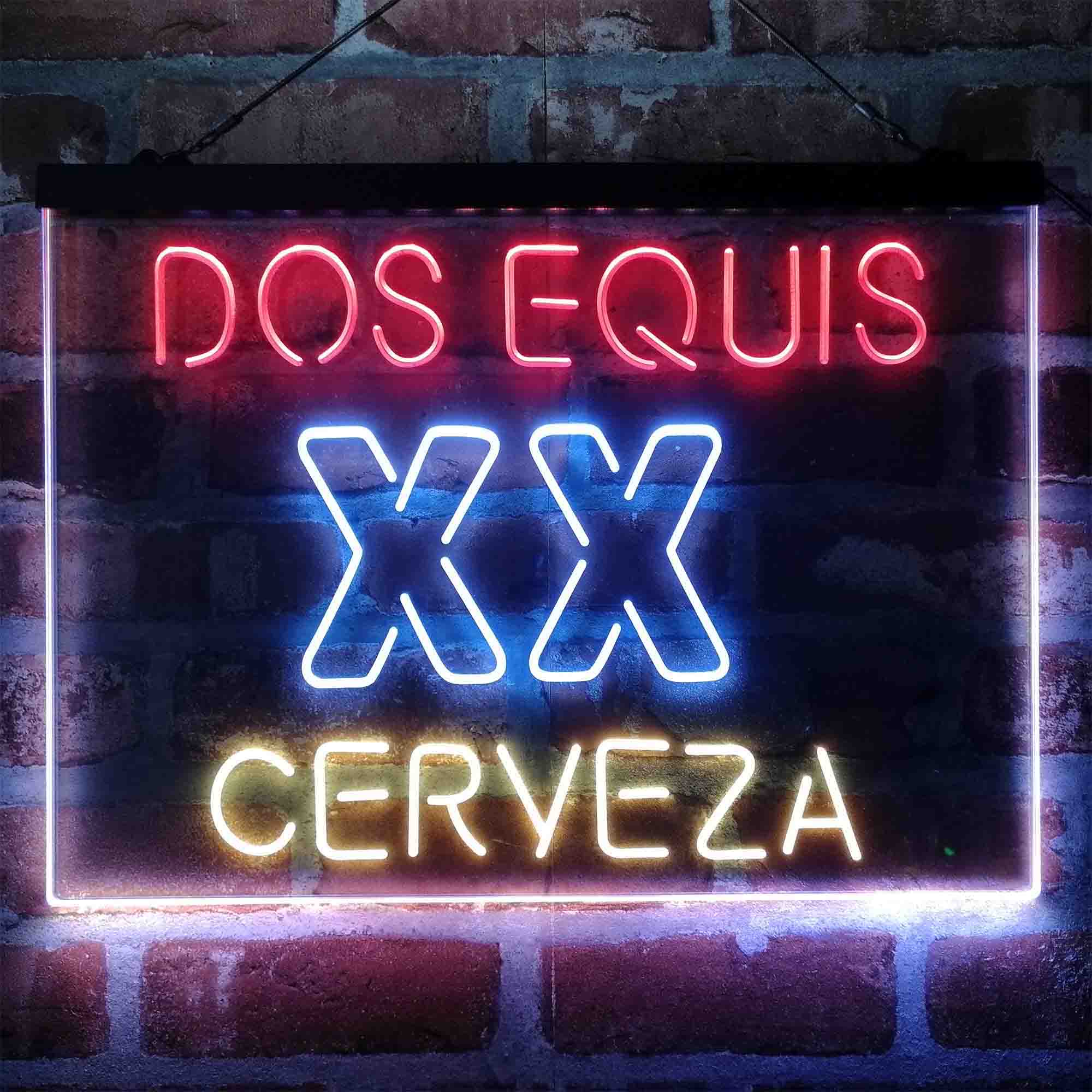 Dos Equis XX Cerveza  Neon 3-Color LED Sign