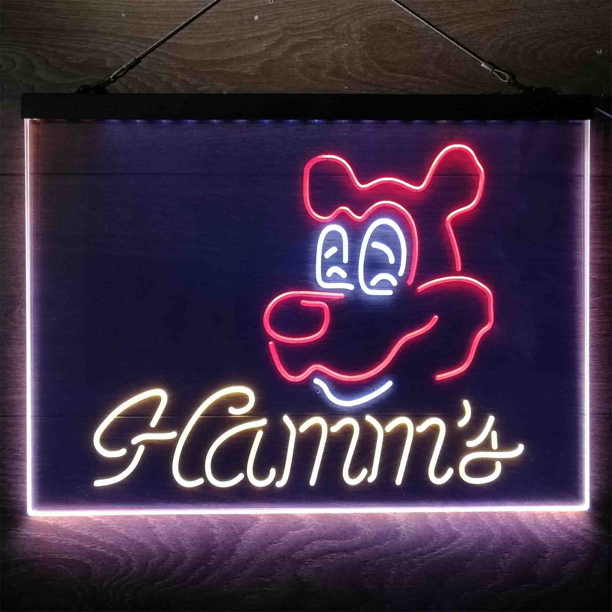 Hamm's Beer Bar  Neon 3-Color LED Sign