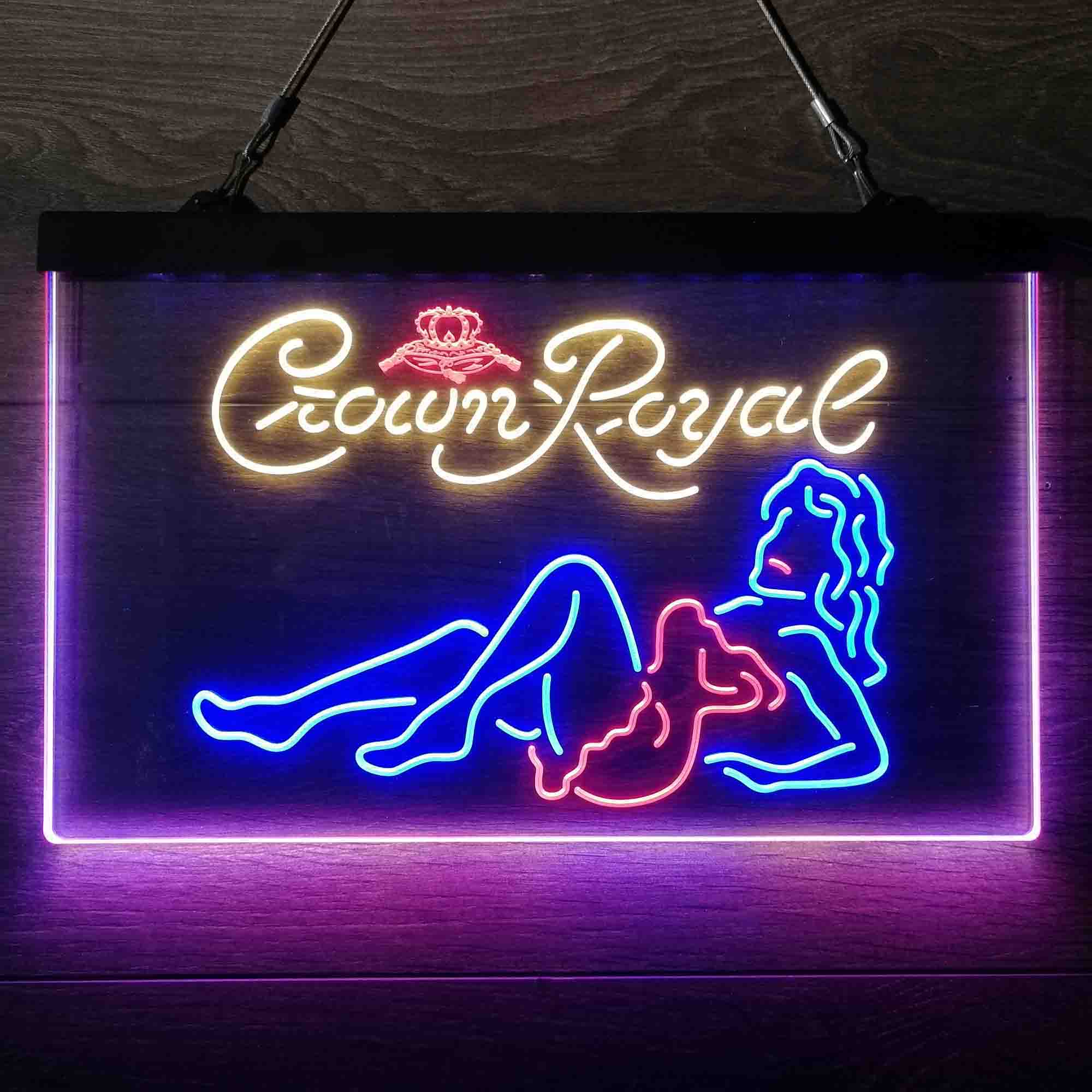 Crown Royal Lady Bar Neon 3-Color LED Sign Neon 3-Color LED Sign
