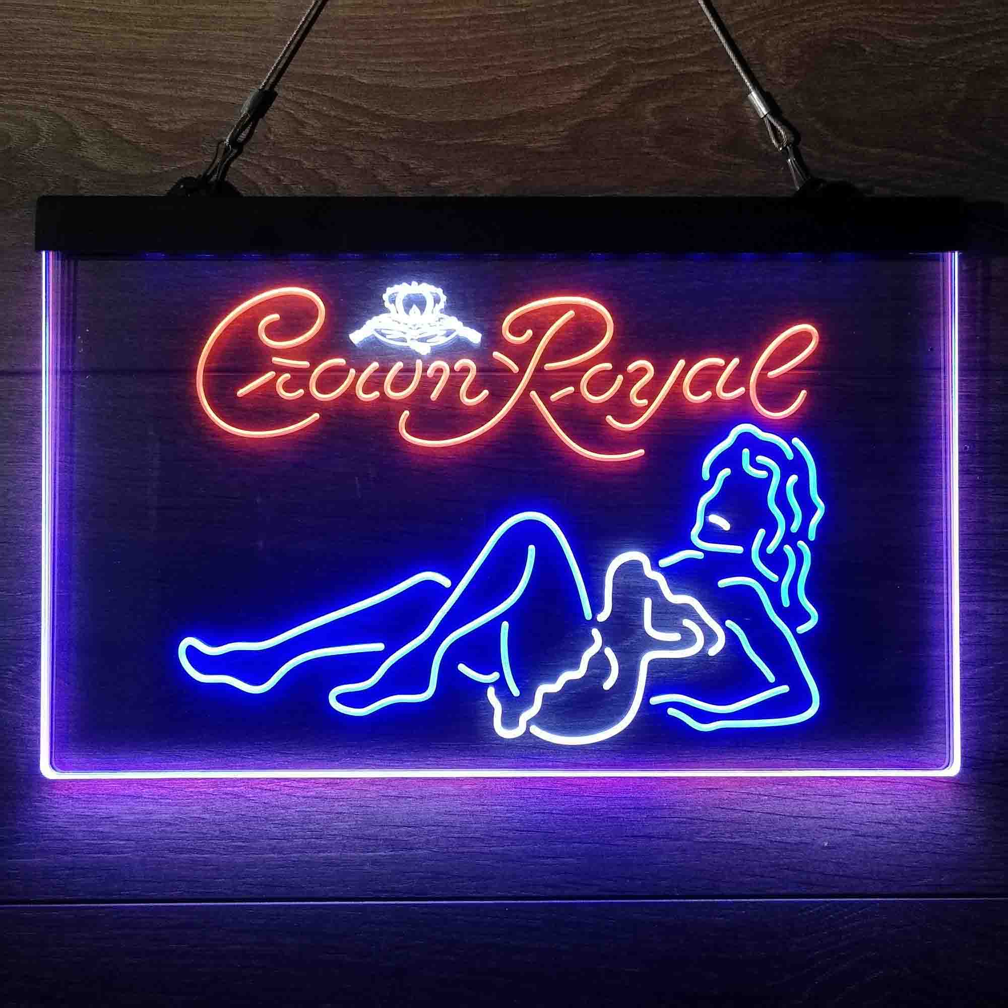 Crown Royal Lady Bar  Neon 3-Color LED Sign