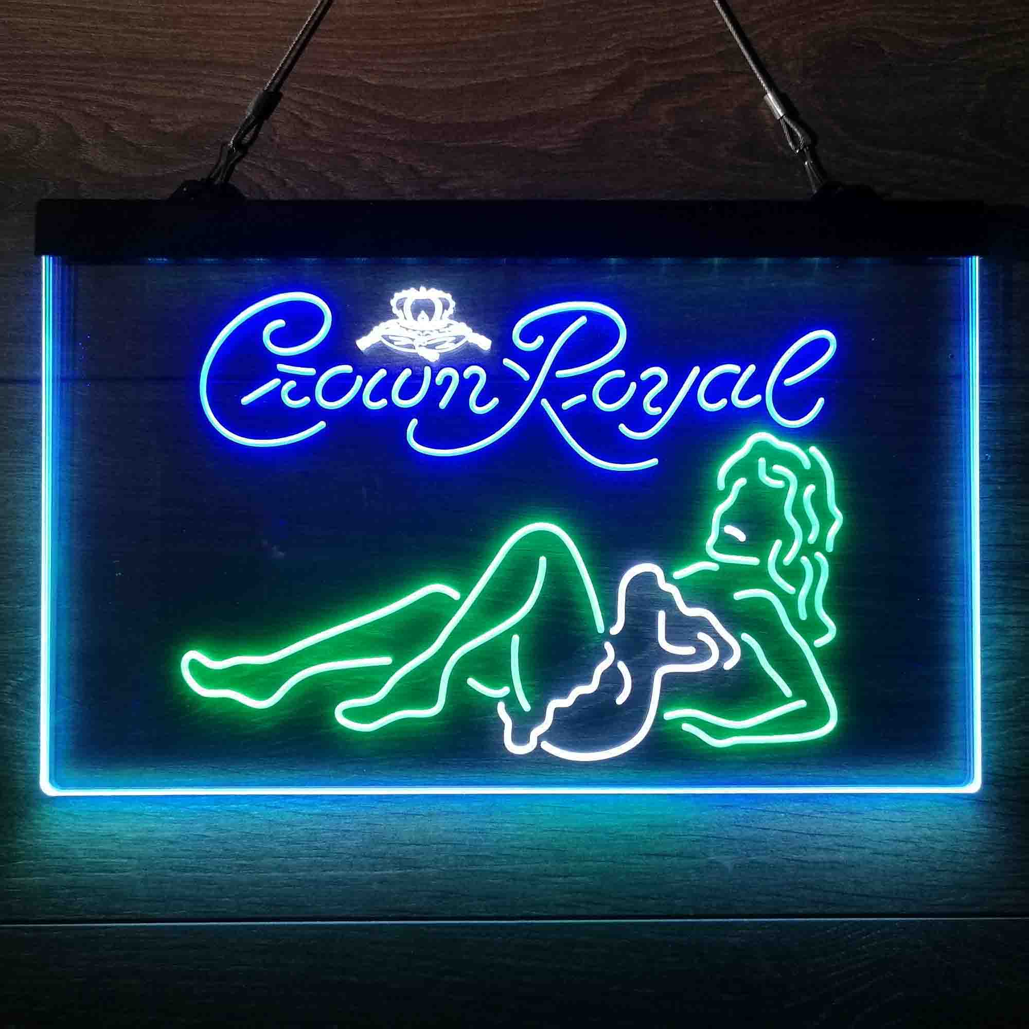 Crown Royal Lady Bar  Neon 3-Color LED Sign