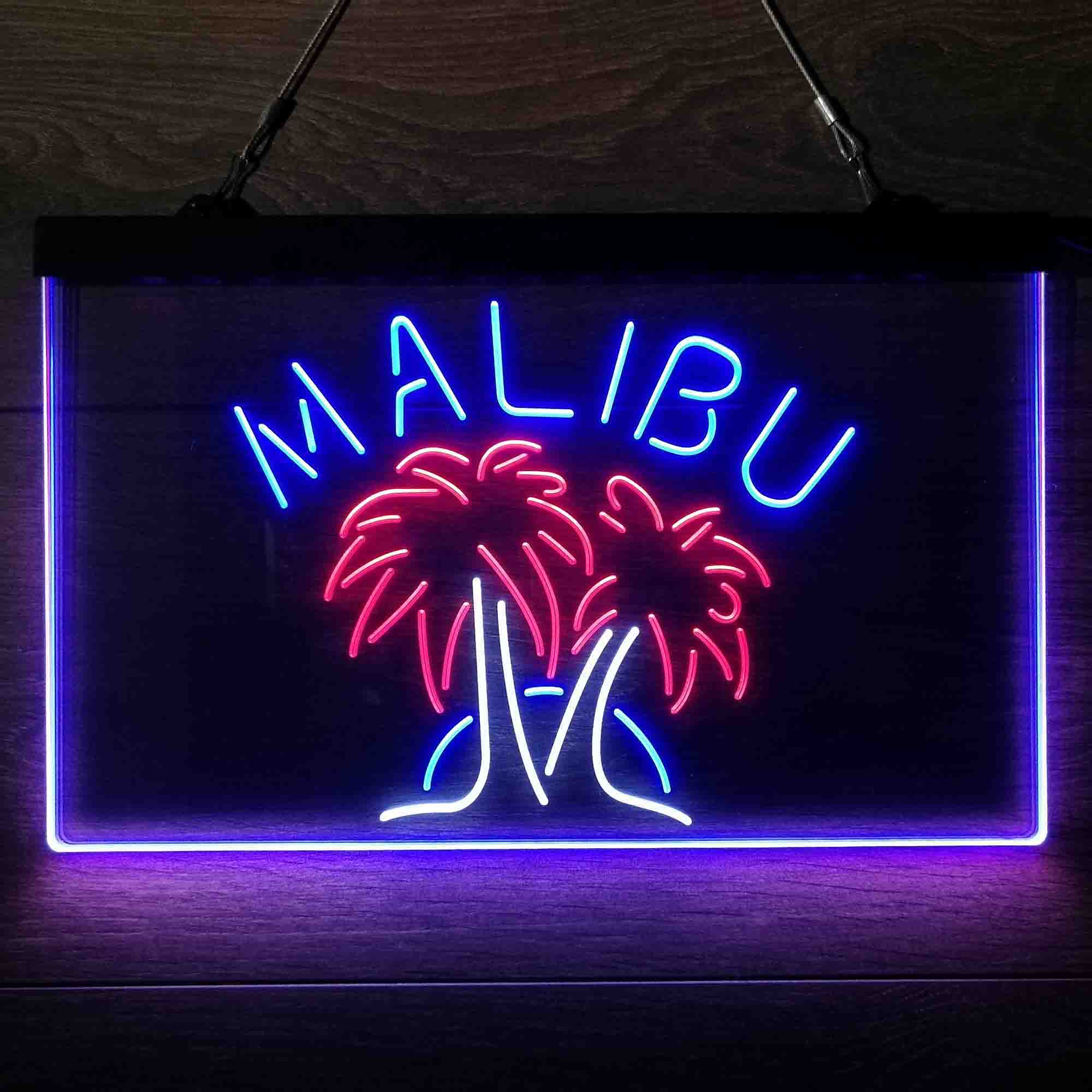 Malibu Rum Wine Bar Neon 3-Color LED Sign