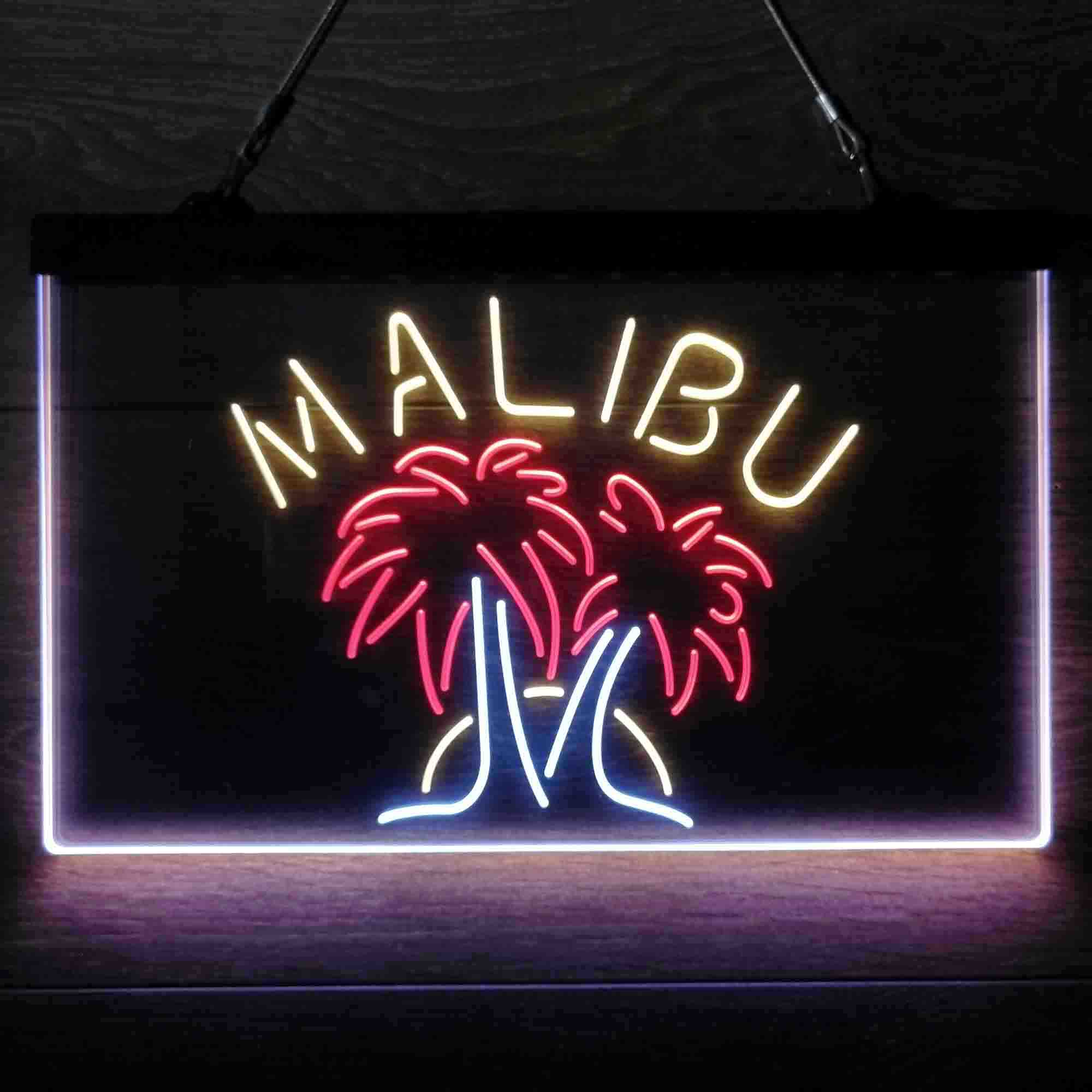 Malibu Rum Wine Bar Neon 3-Color LED Sign