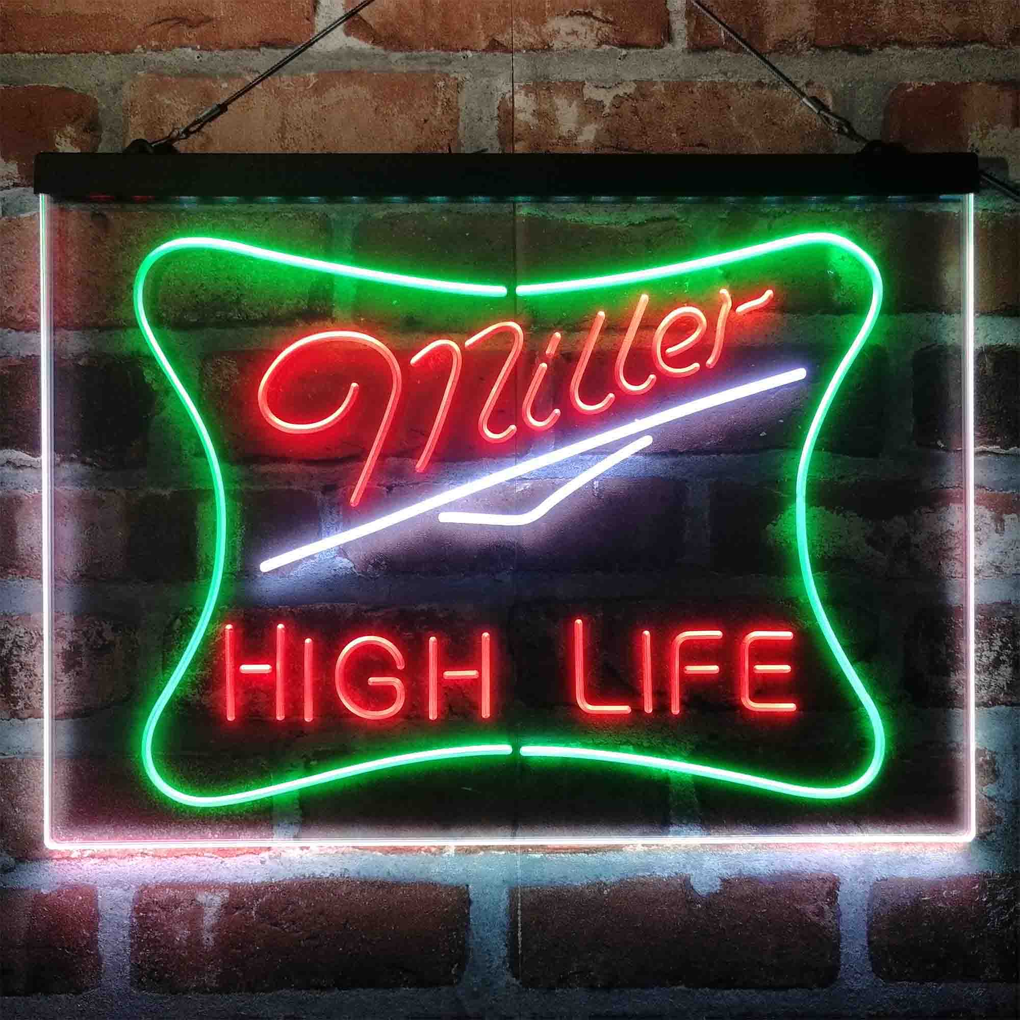 Miller High Life Beer  Neon 3-Color LED Sign