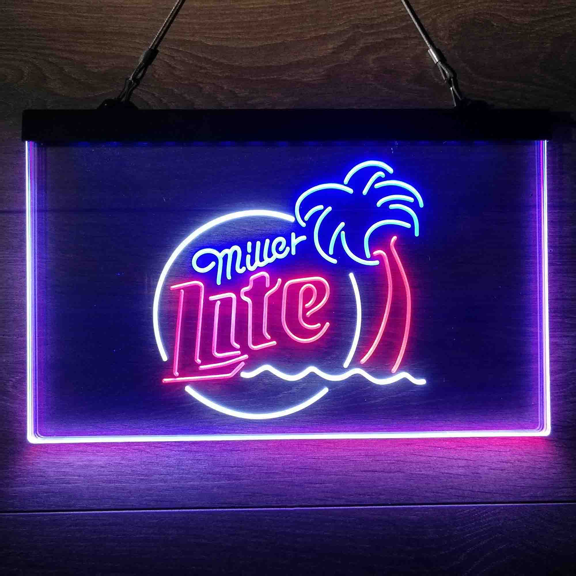 Miller Lite Palm Tree Neon-Like LED Sign