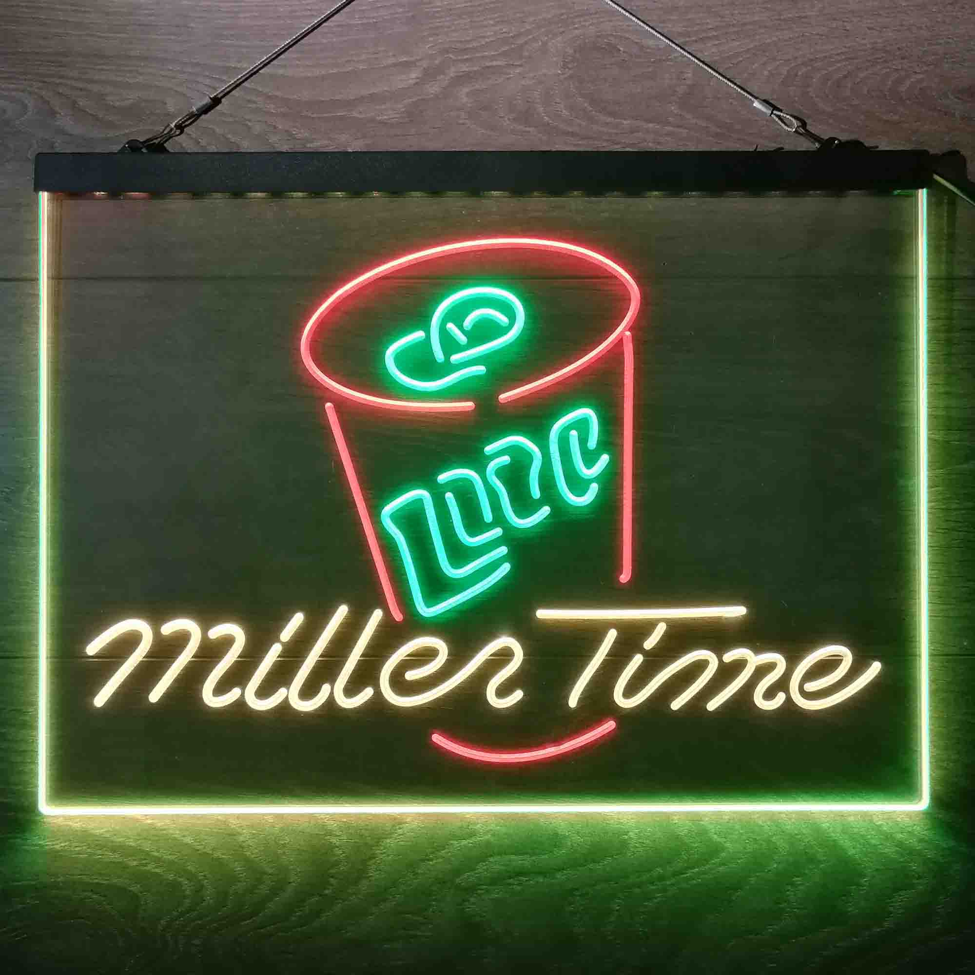 Miller Lite Time Can Neon 3-Color LED Sign