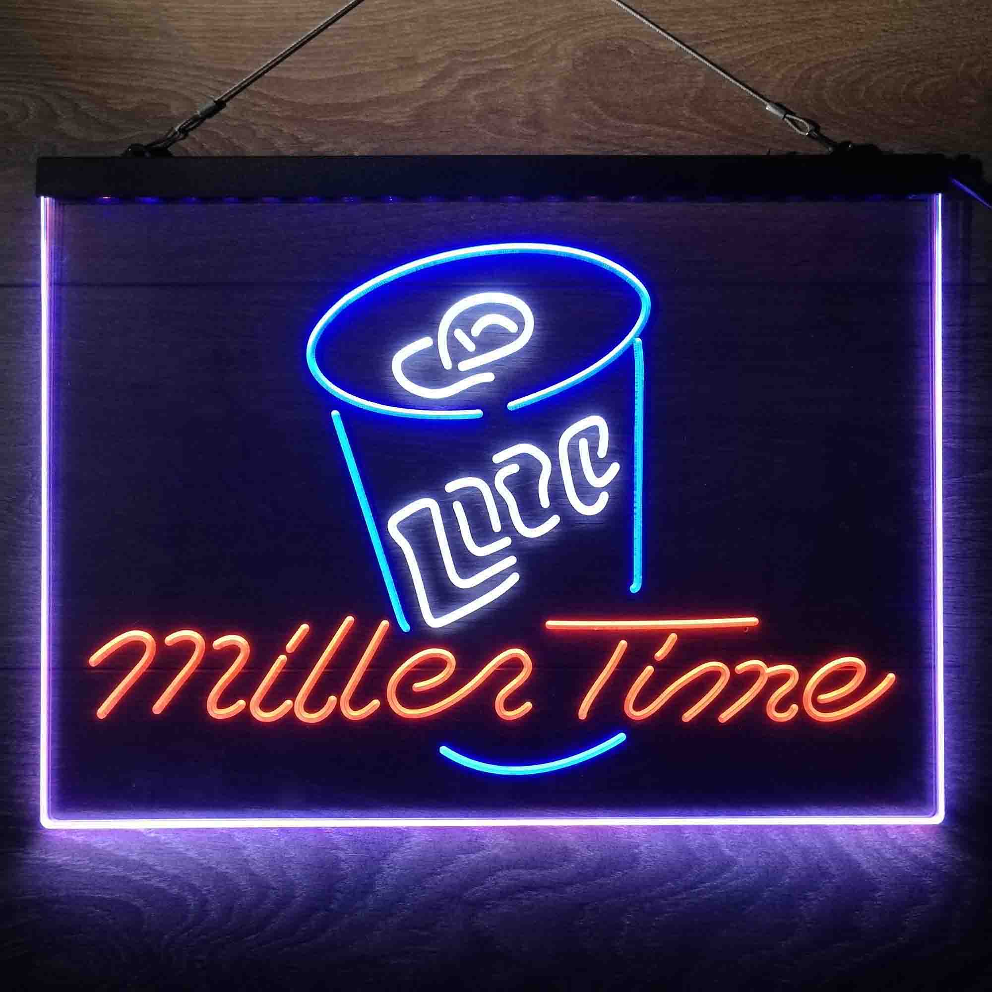 Miller Lite Time Can Neon 3-Color LED Sign