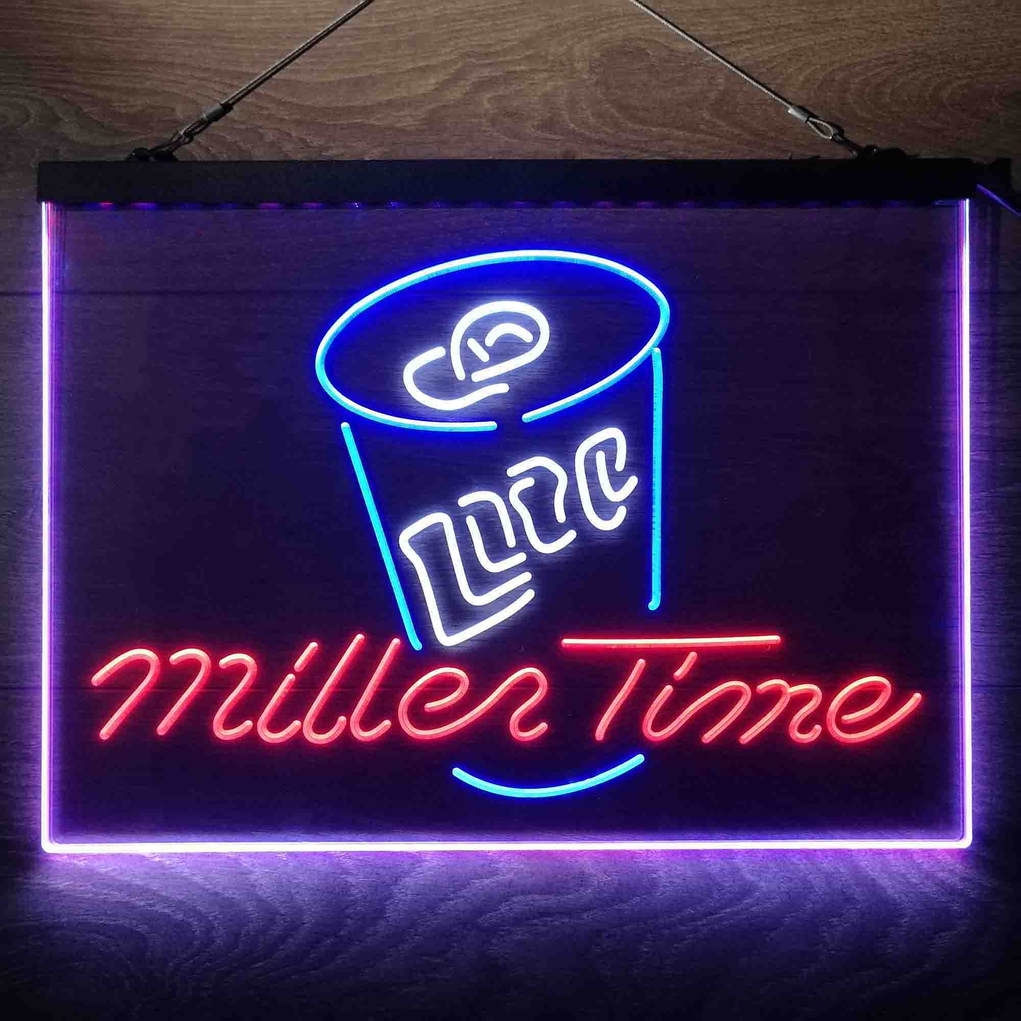 Miller Lite Time Can Neon 3-Color LED Sign Neon 3-Color LED Sign