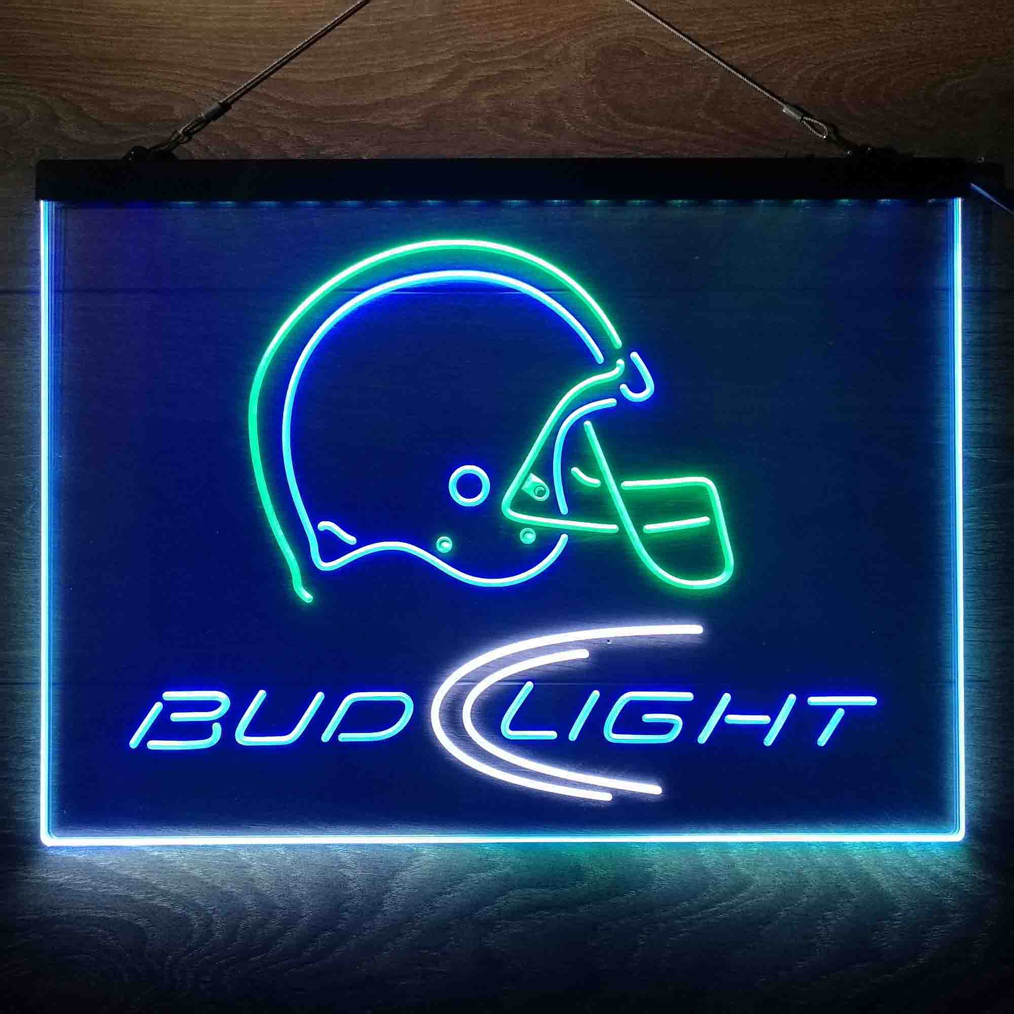 Bud Light Helmet  Neon 3-Color LED Sign