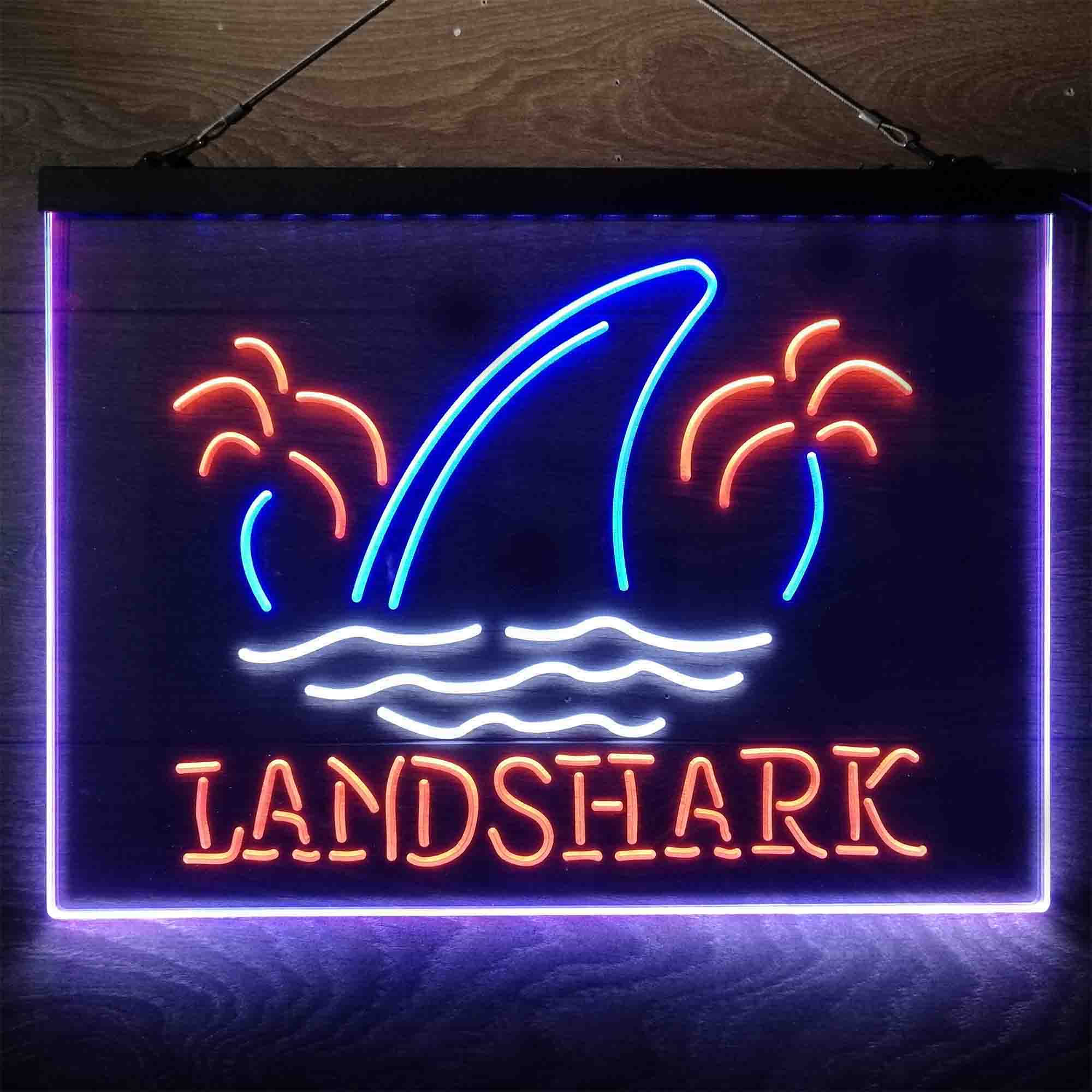 Landshark Palm Tree Island  Neon 3-Color LED Sign