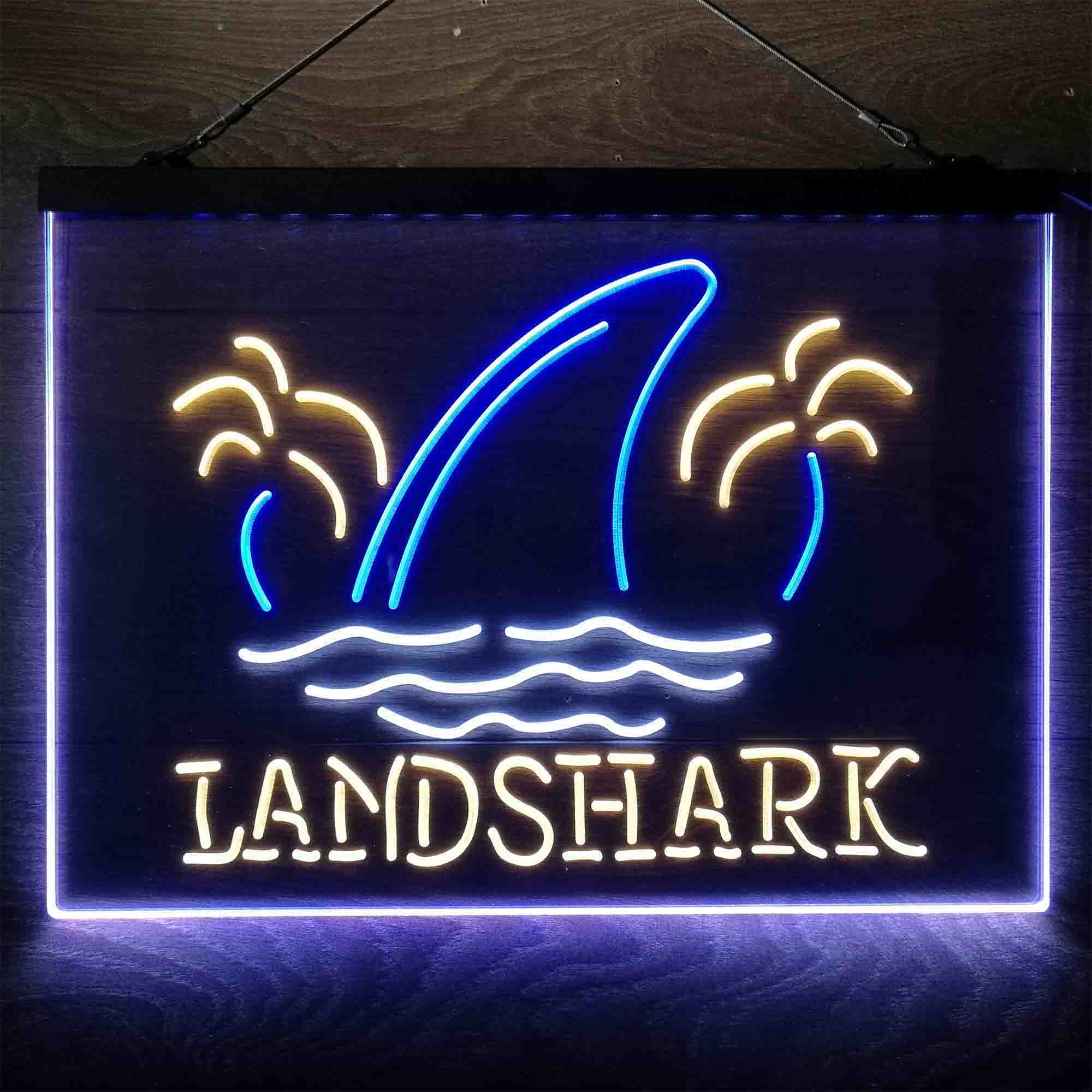 Landshark Palm Tree Island Neon 3-Color LED Sign Neon 3-Color LED Sign