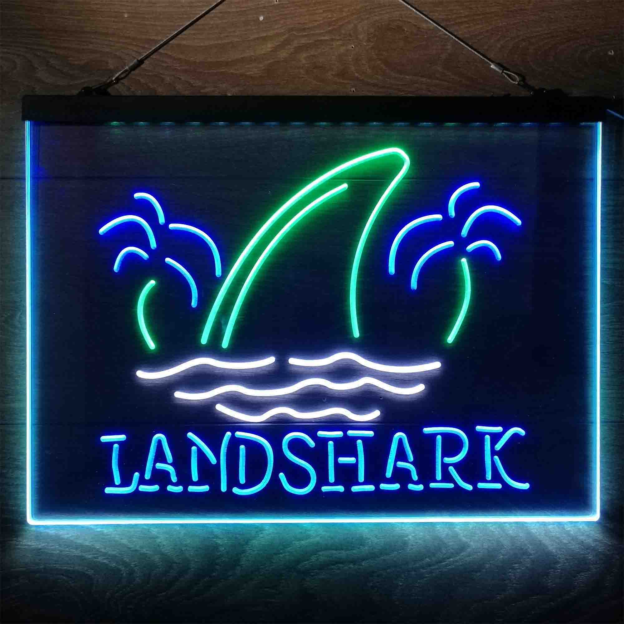 Landshark Palm Tree Island  Neon 3-Color LED Sign