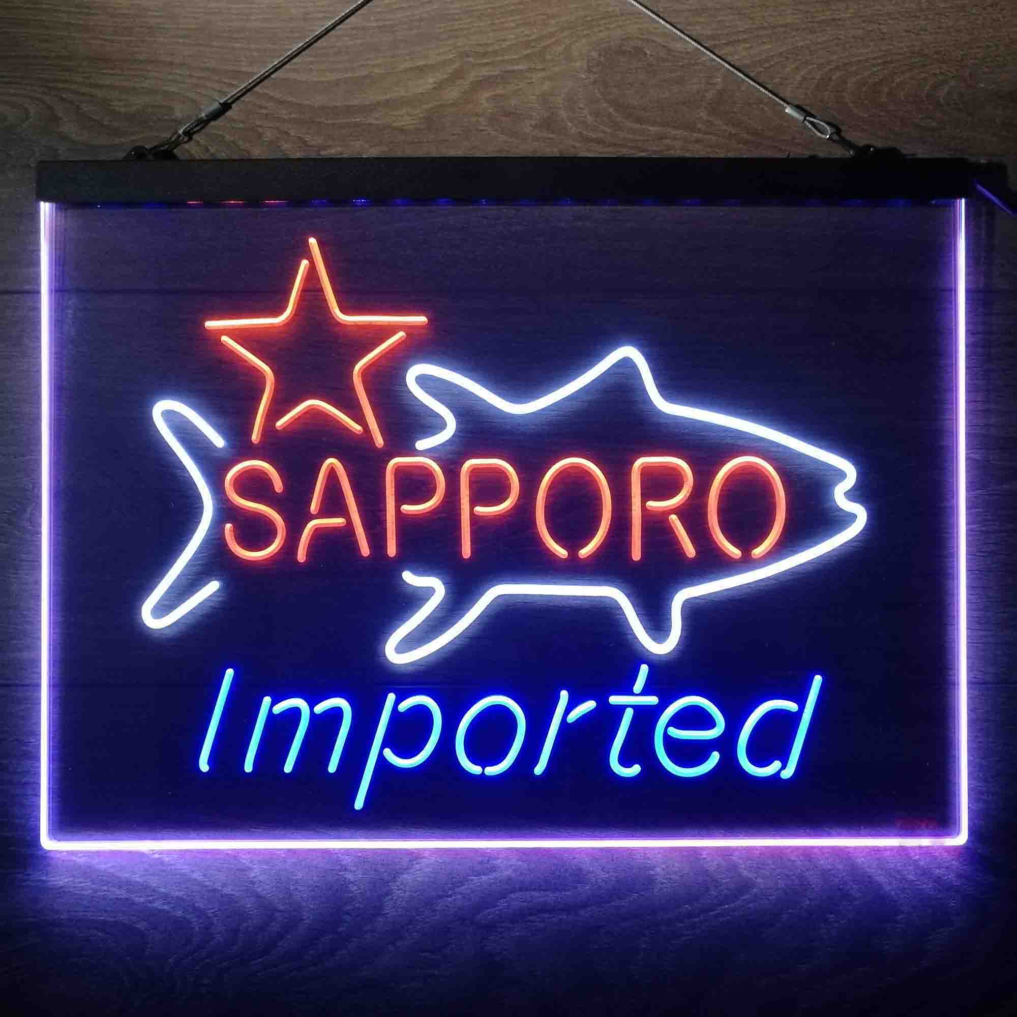 Sapporo Beer Bar  Neon 3-Color LED Sign