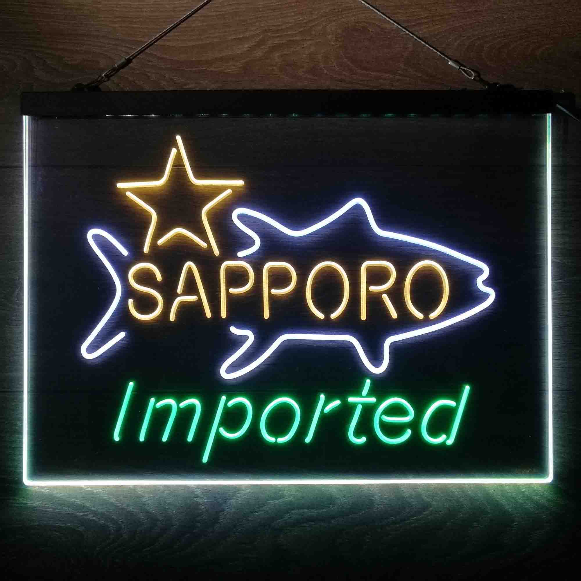 Sapporo Beer Bar  Neon 3-Color LED Sign