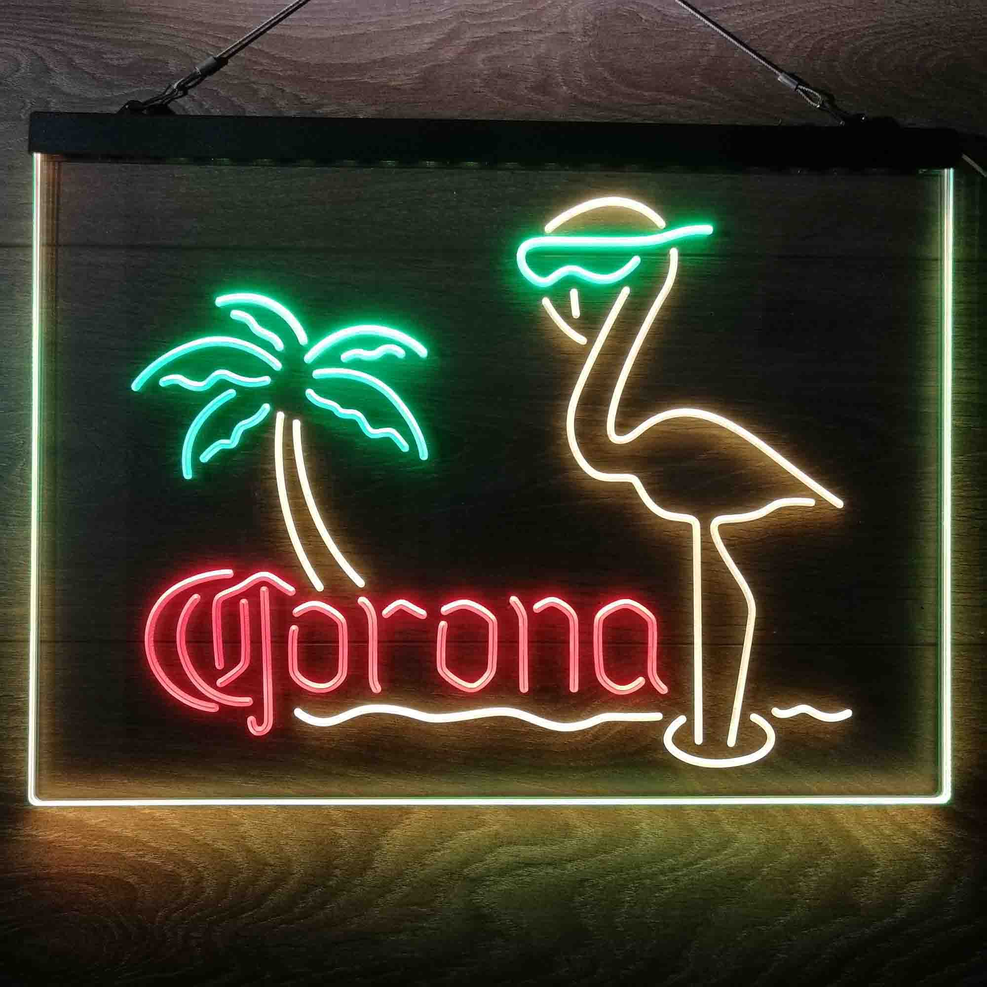 Corona Extra Pink Flamingo Neon 3-Color LED Sign Neon 3-Color LED Sign