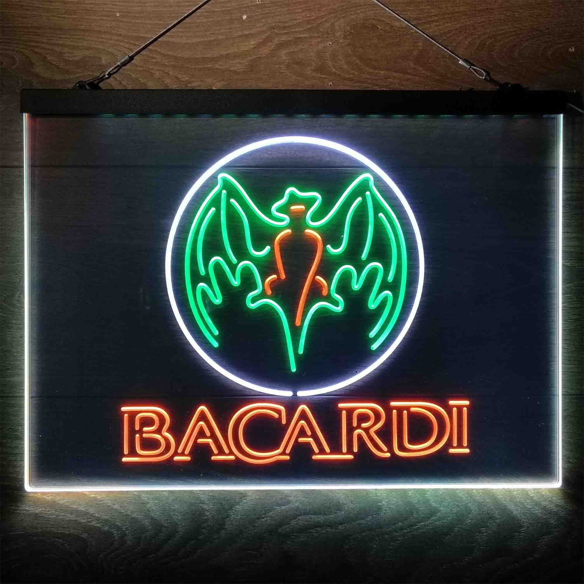 Bacardi Bat Man Cave Neon 3-Color LED Sign Neon 3-Color LED Sign