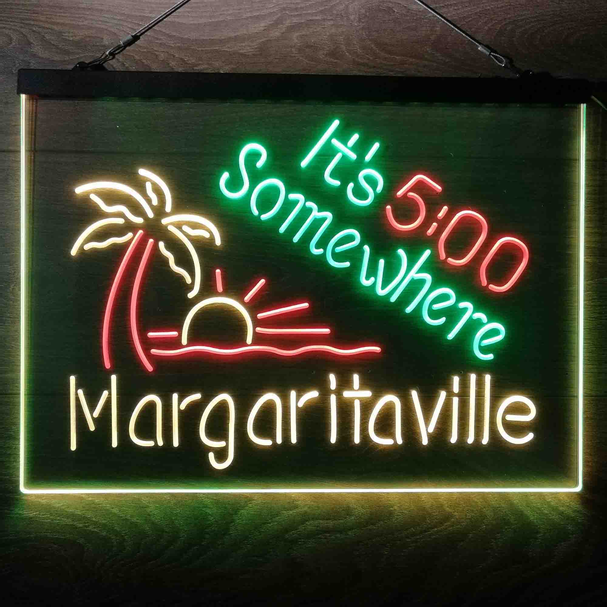 It's 500 Somewhere Margaritaville  Neon 3-Color LED Sign