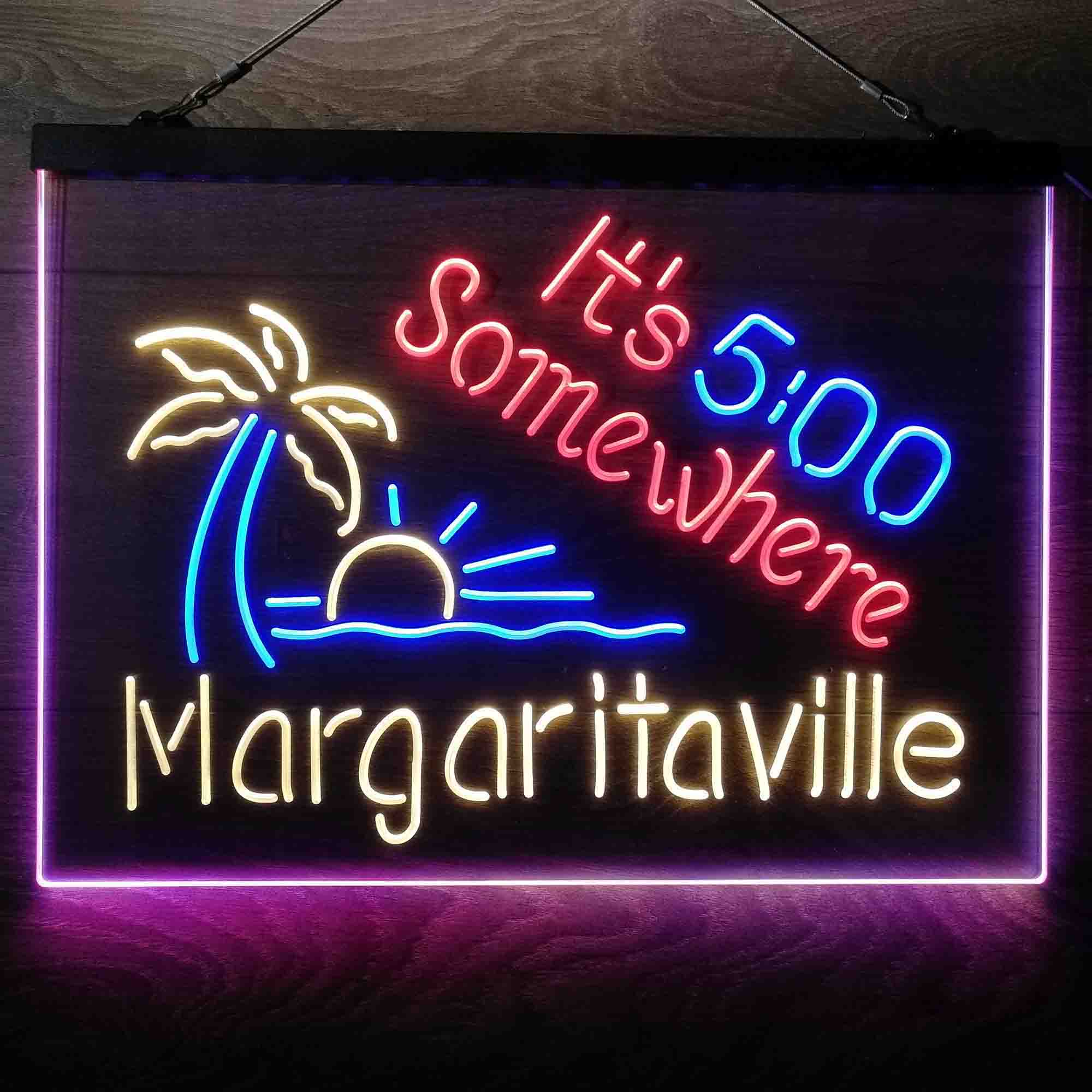It's 500 Somewhere Margaritaville Home Bar Neon Light LED Sign