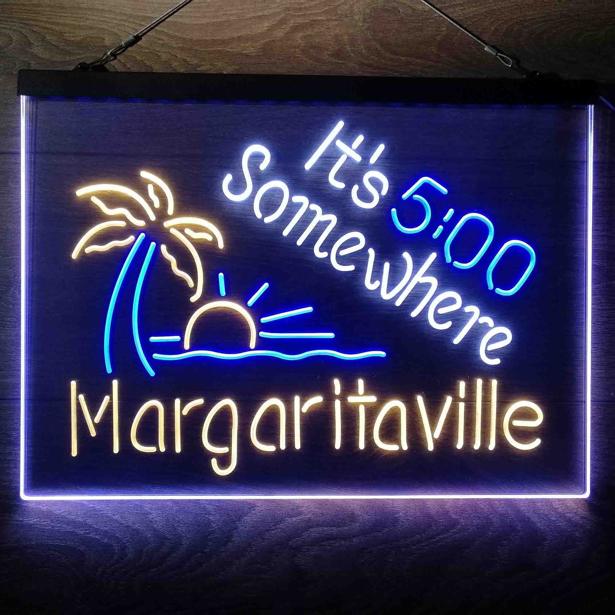 It's 500 Somewhere Margaritaville Home Bar Neon Light LED Sign