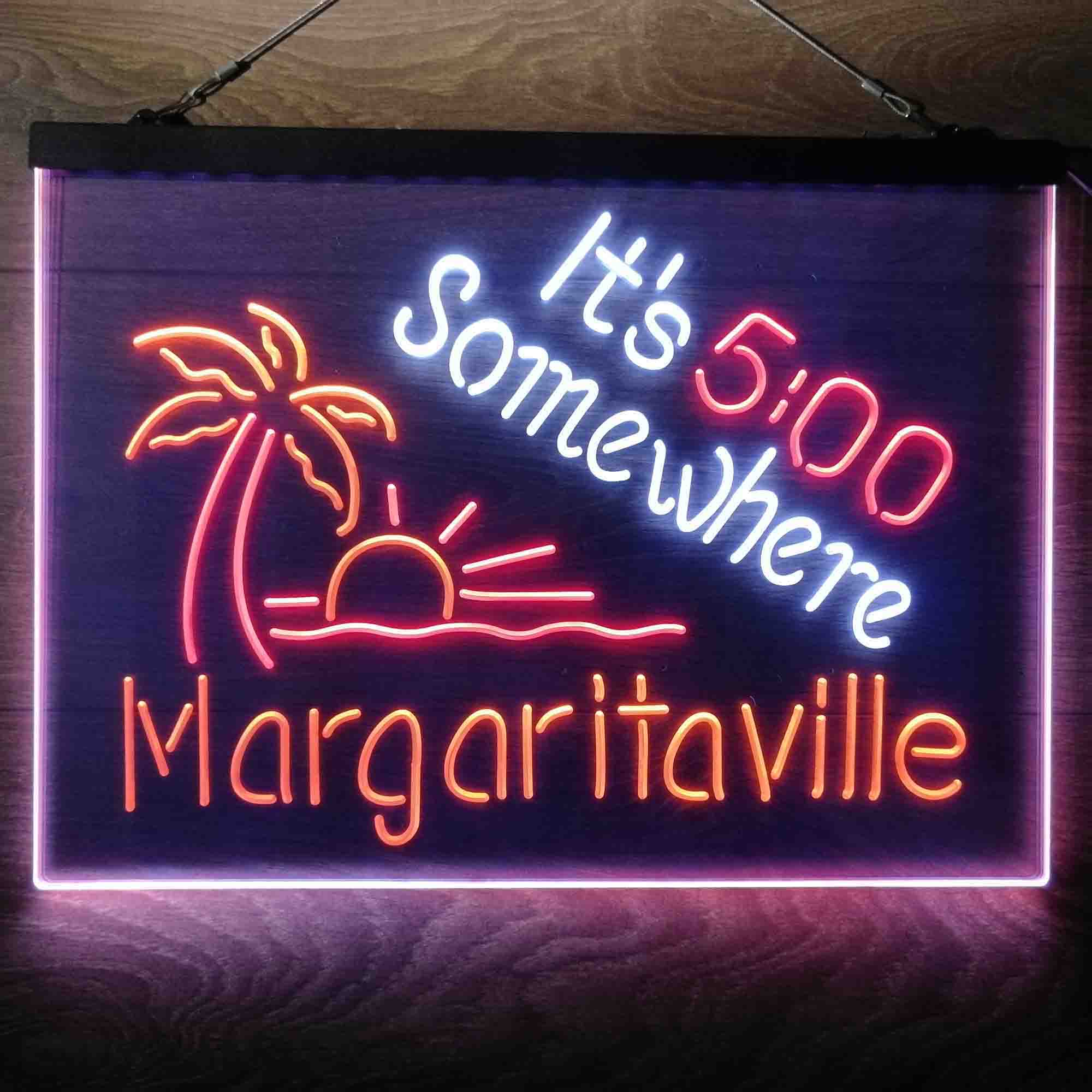 It's 500 Somewhere Margaritaville  Neon 3-Color LED Sign