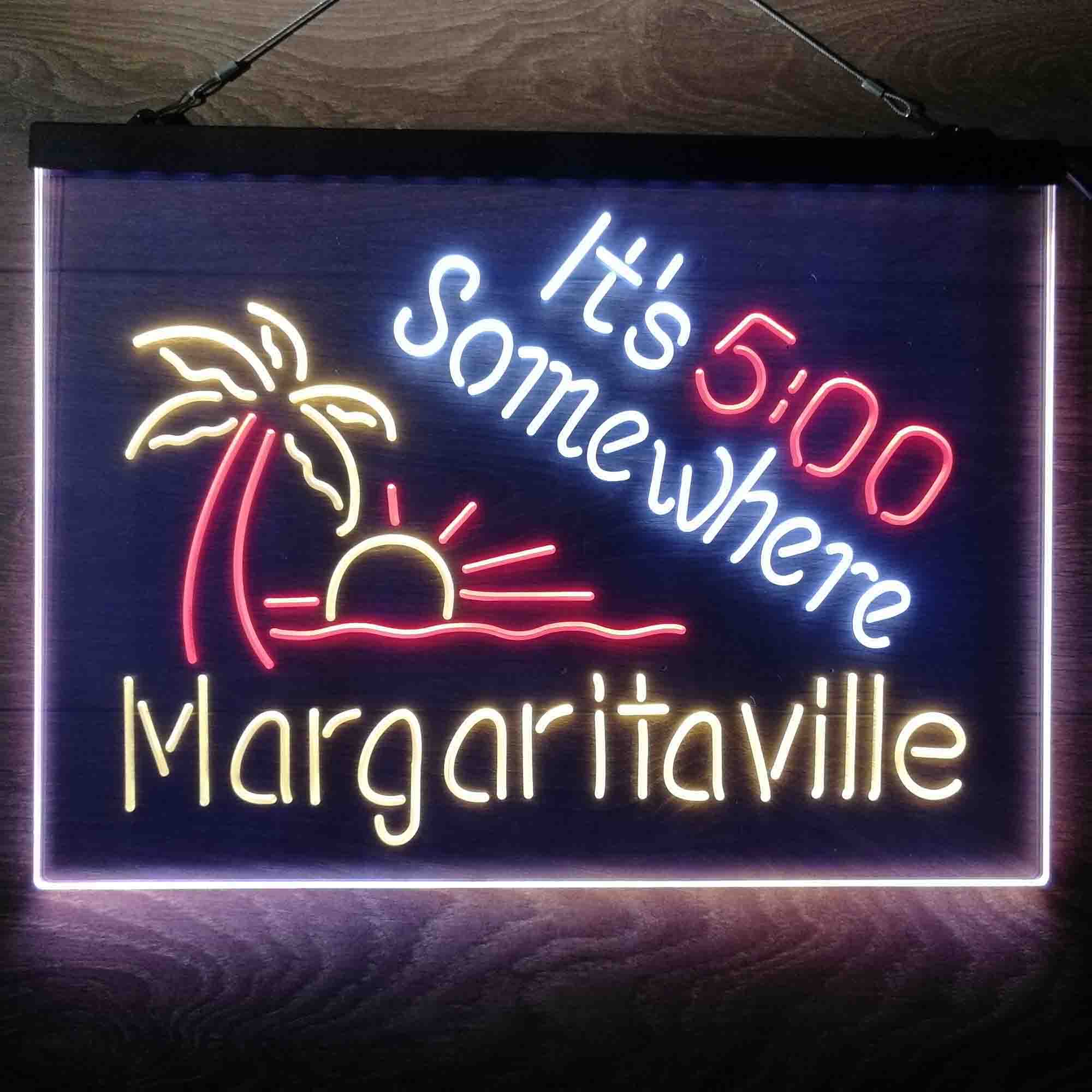 It's 500 Somewhere Margaritaville Neon 3-Color LED Sign Neon 3-Color LED Sign
