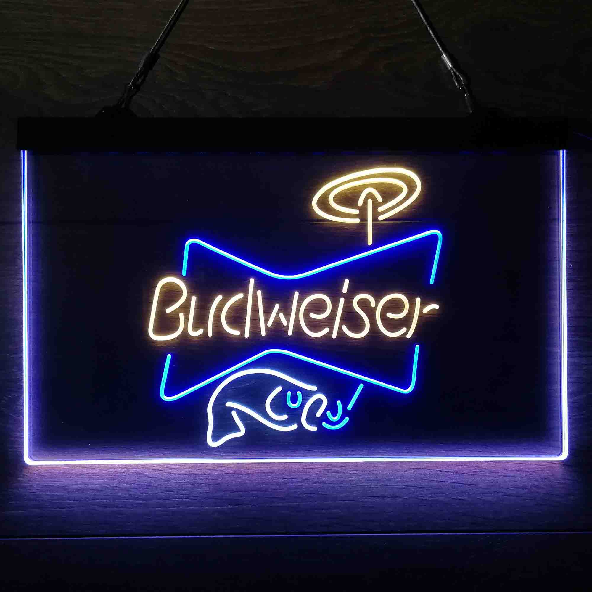 Budweiser Fish Neon 3-Color LED Sign