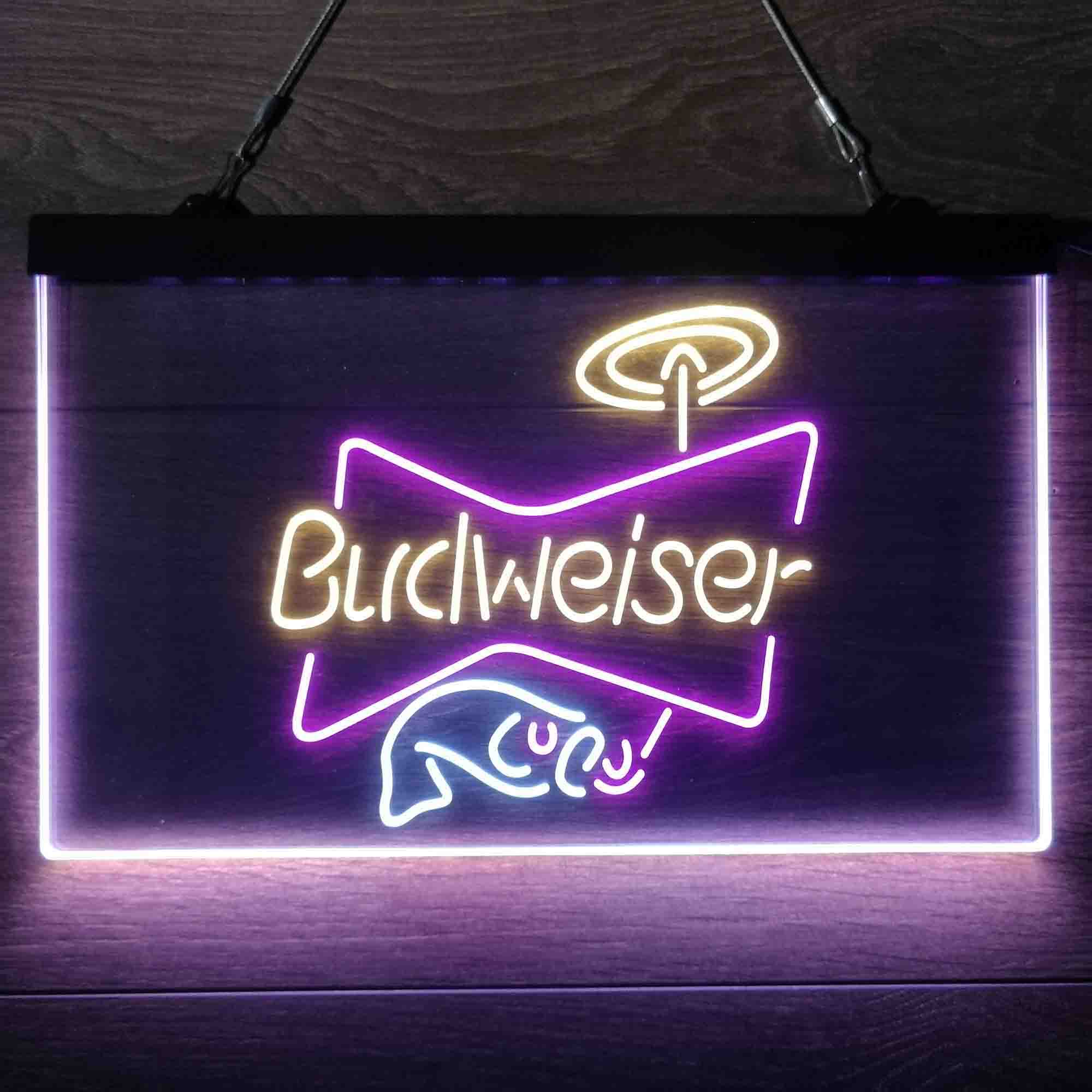 Budweiser Fish Neon 3-Color LED Sign