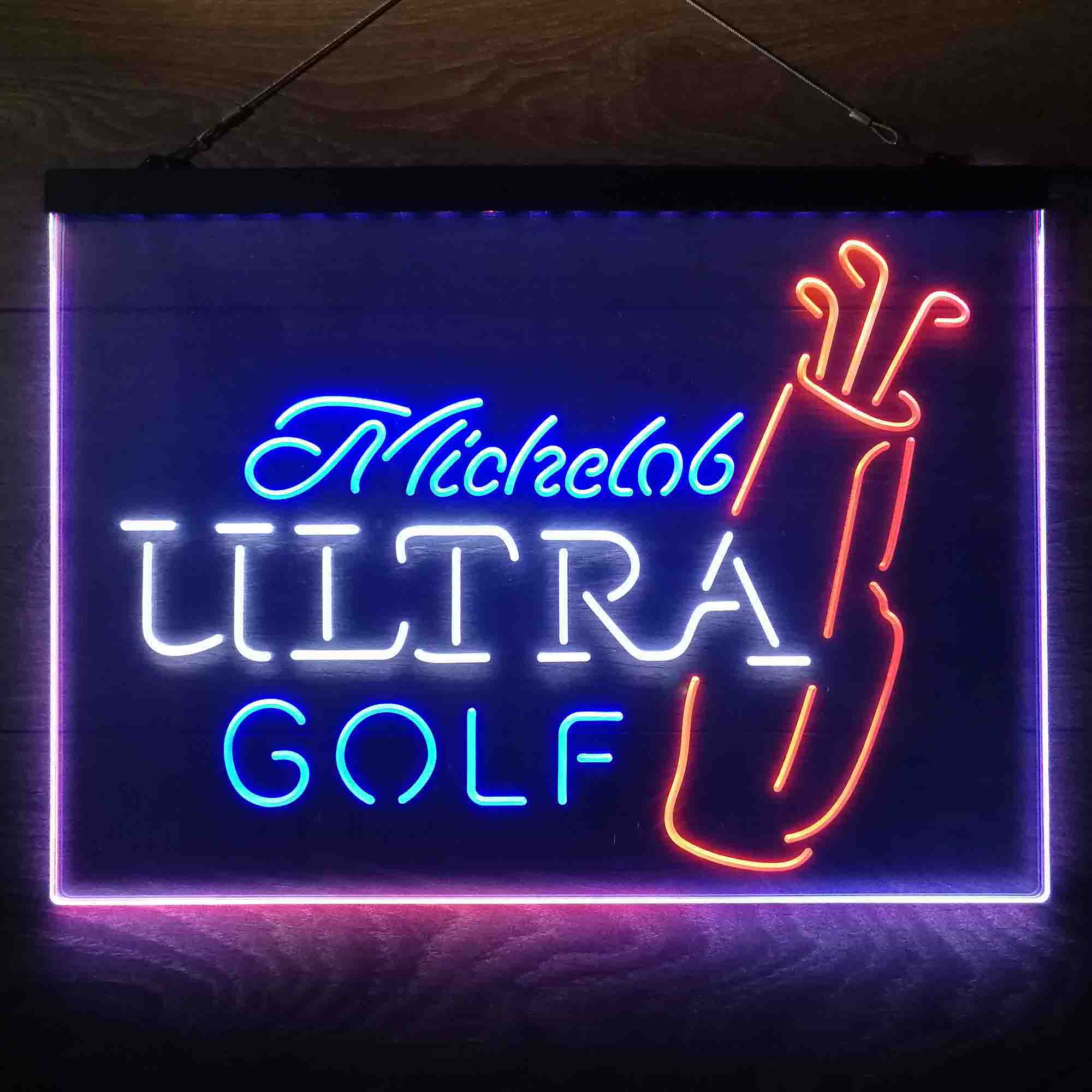 Michelob Ultra Golf Bag  Neon 3-Color LED Sign