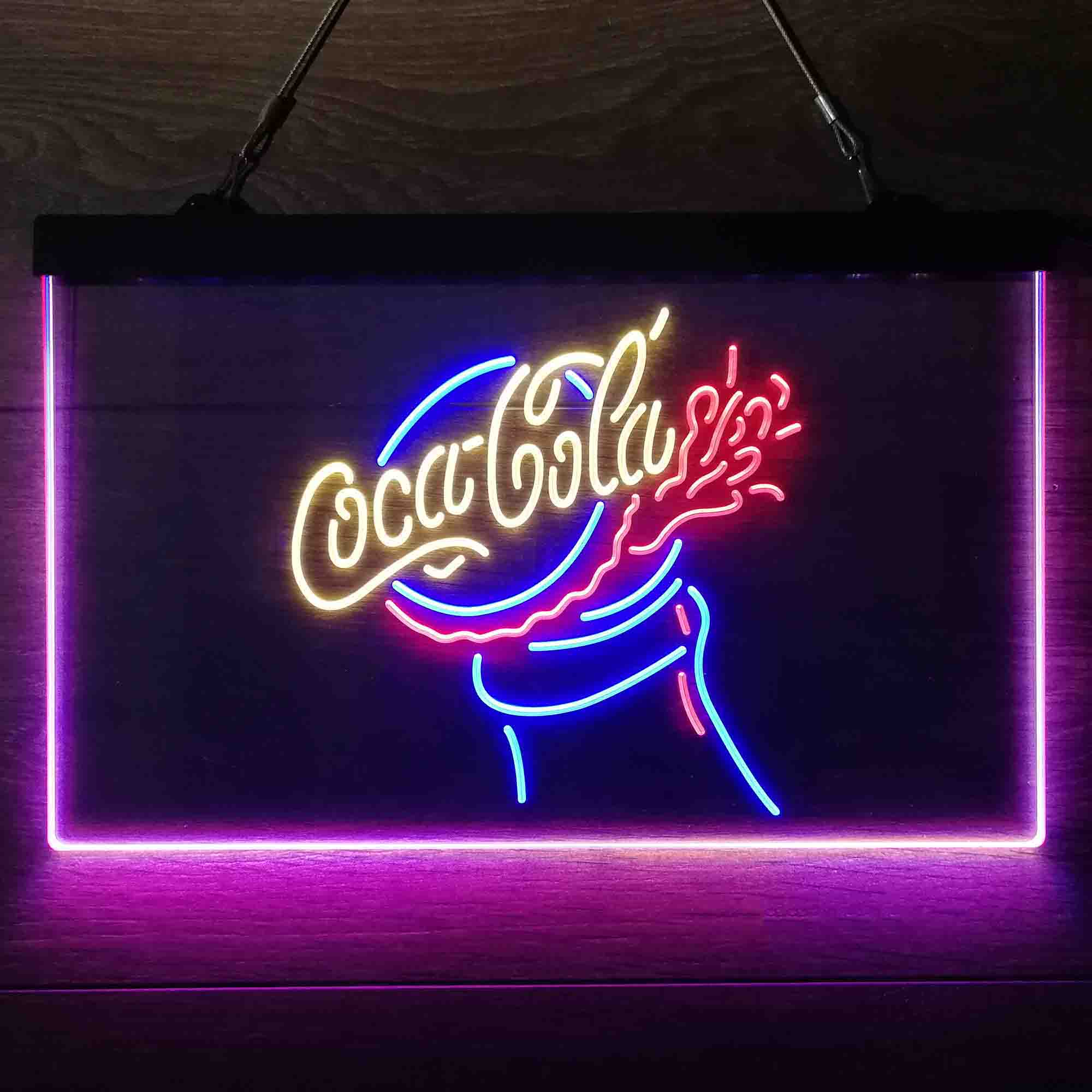 Coca Cola Bottles Open Neon 3-Color LED Sign