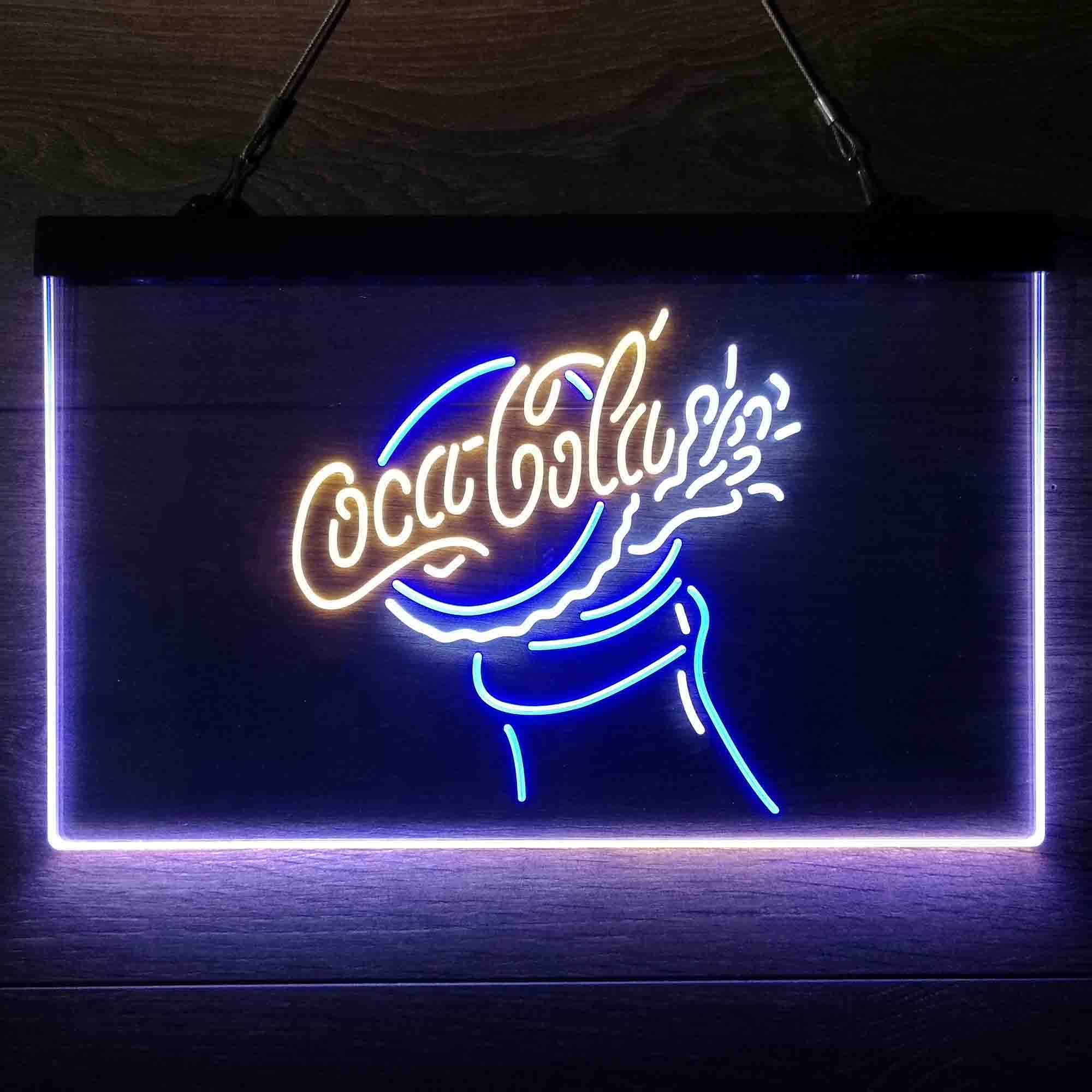 Coca Cola Bottles Open Neon 3-Color LED Sign