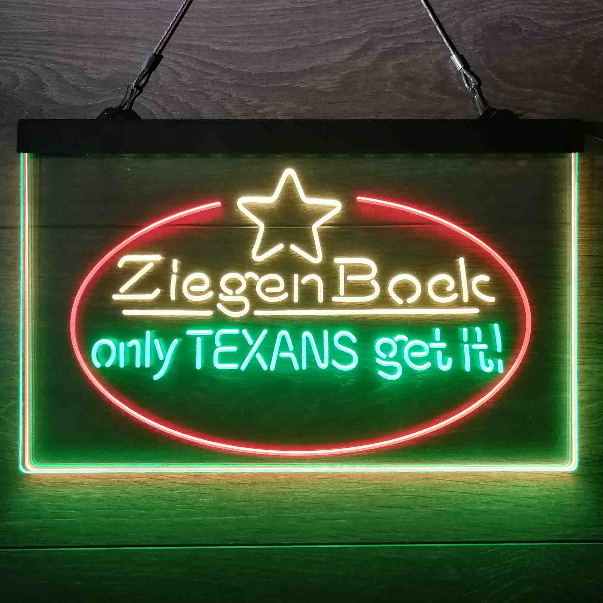 ZiegenBock Amber Only Texans Get it Neon-Like LED Sign