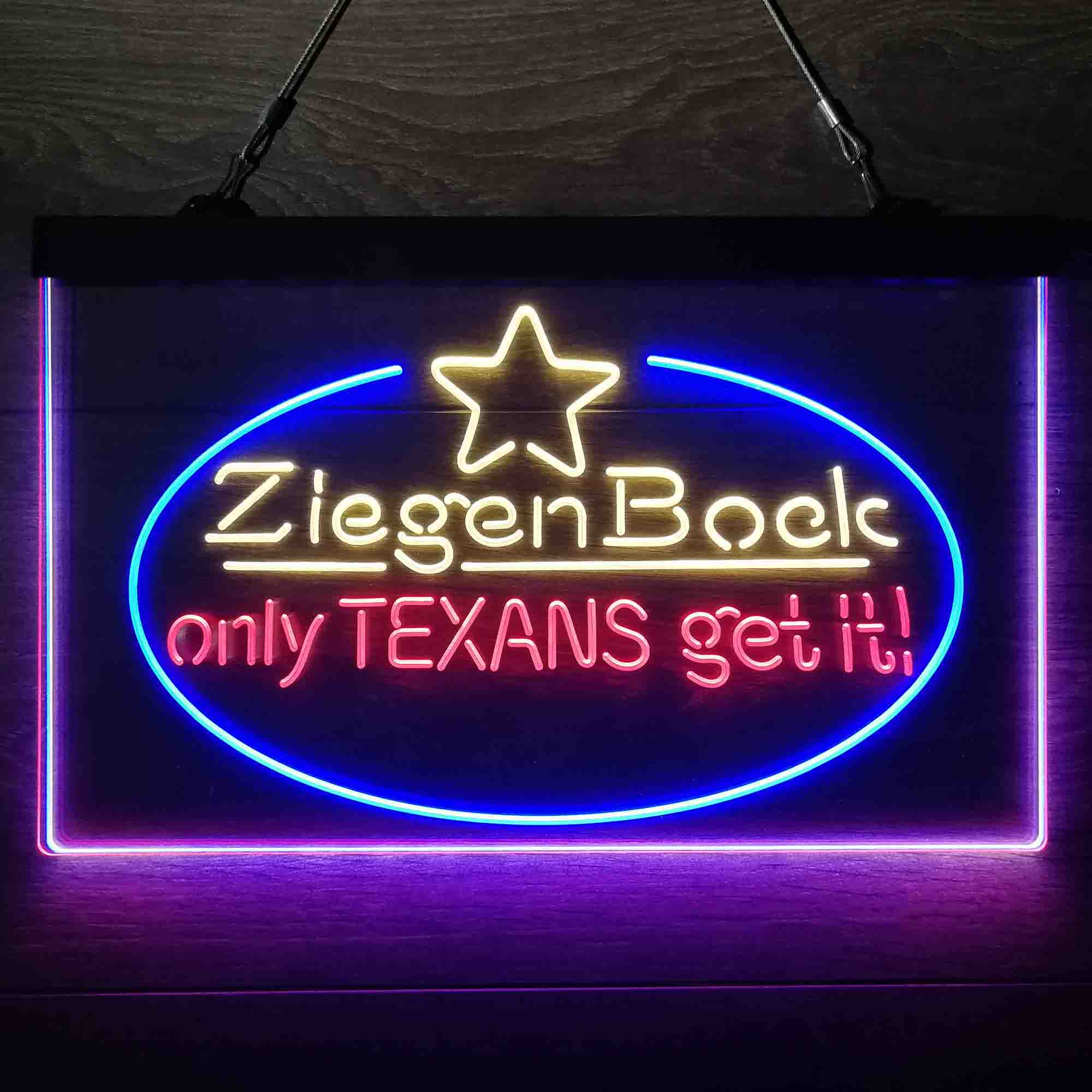 ZiegenBock Amber Only Texans Get it Neon-Like LED Sign