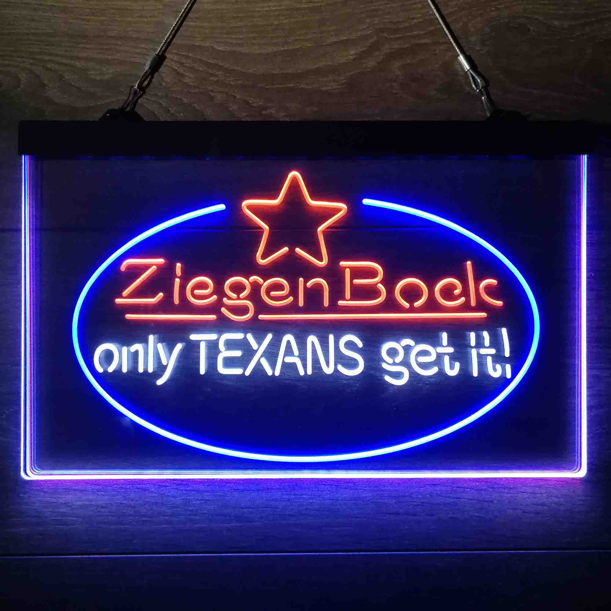 ZiegenBock Amber Only Texans Get it Neon-Like LED Sign