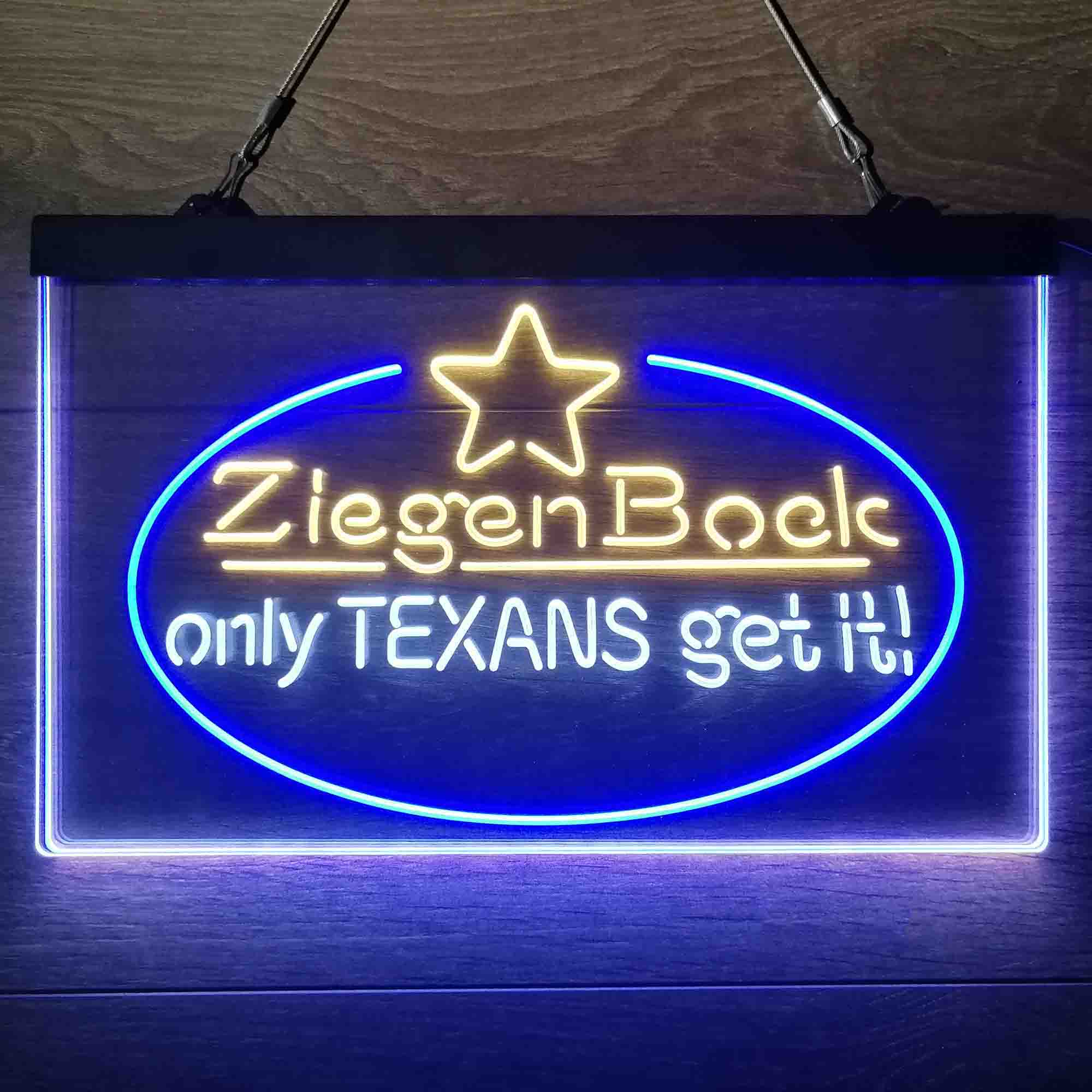 ZiegenBock Amber Only Texans Get it Neon-Like LED Sign