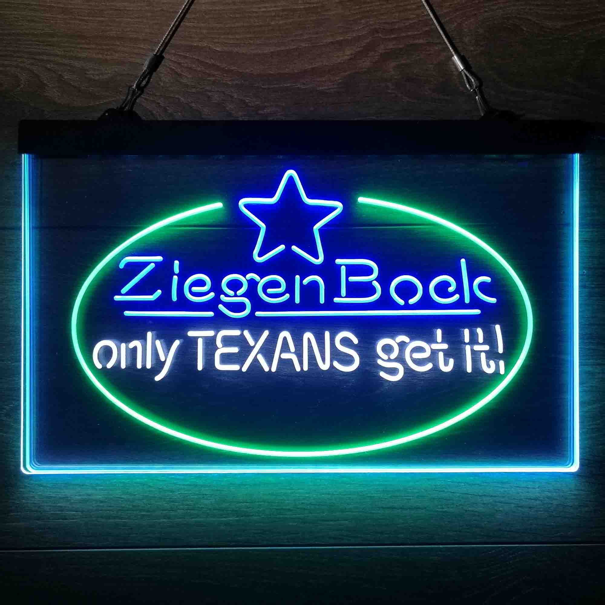 ZiegenBock Amber Only Texans Get it Neon-Like LED Sign