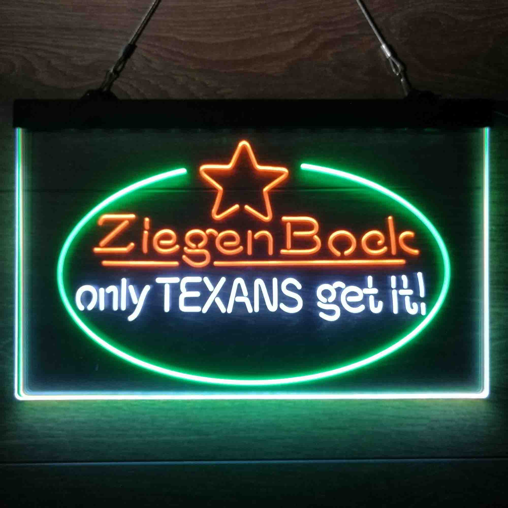 ZiegenBock Amber Only Texans Get it Neon-Like LED Sign