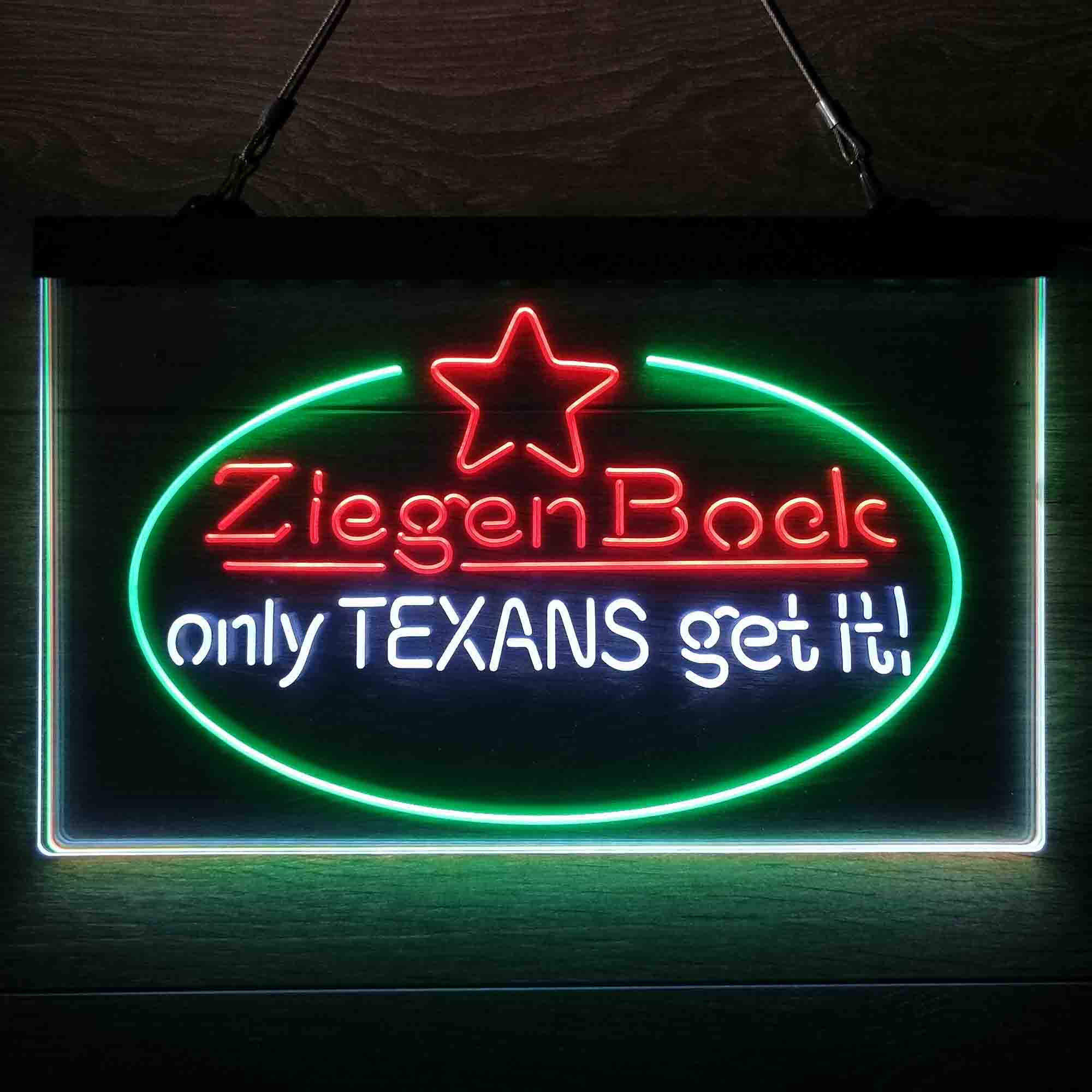 ZiegenBock Amber Only Texans Get it Neon-Like LED Sign