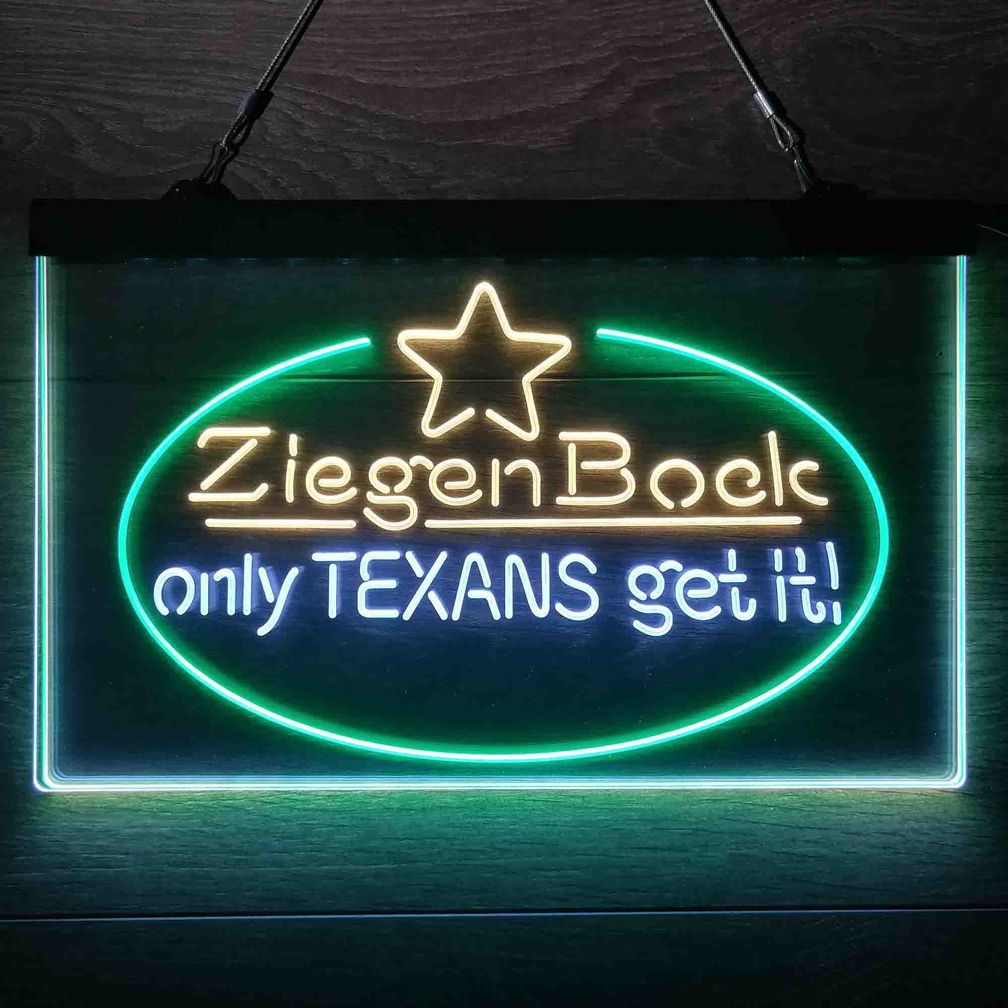 ZiegenBock Amber Only Texans Get it Neon-Like LED Sign