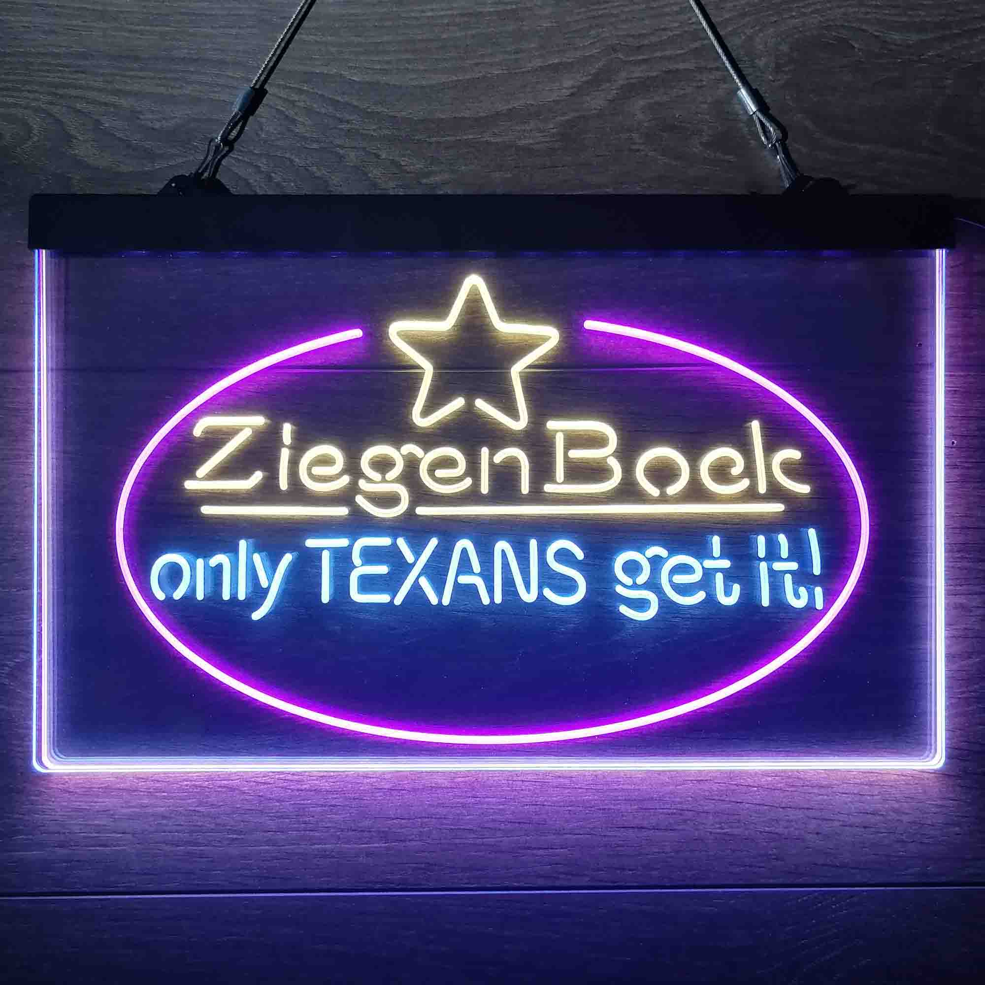 ZiegenBock Amber Only Texans Get it Neon-Like LED Sign