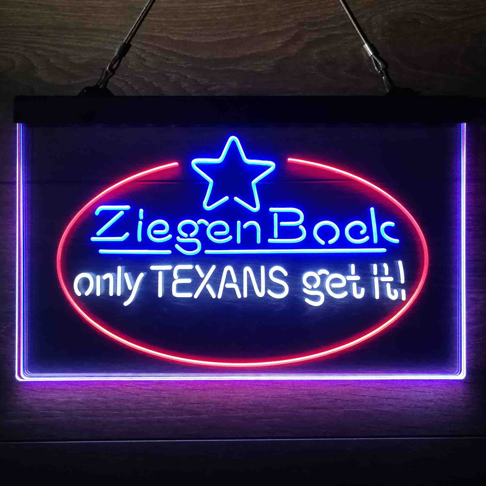 ZiegenBock Amber Only Texans Get it Neon-Like LED Sign