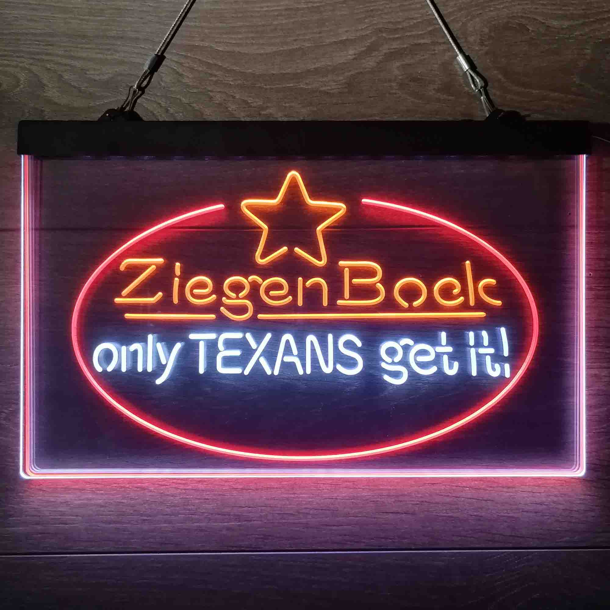 ZiegenBock Amber Only Texans Get it Neon-Like LED Sign